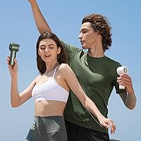 Vista 8 de JISULIFE Ventilador portátil de mano, velocidad (1-100) ajustable, mini turbo y batería recargable de 3600 mAh, ventilador personal con pantalla