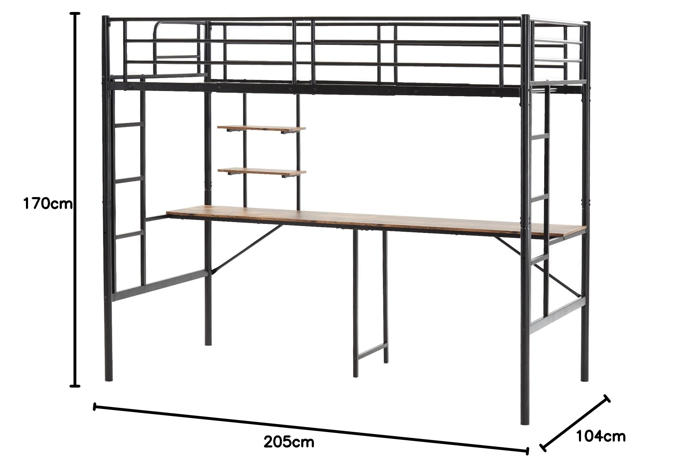 ロフトベッド スチール製 高さ調整可能 省スペース Amazon｜Chic ZONE ロフトベッド ハイタイプ デスク付き loft bed