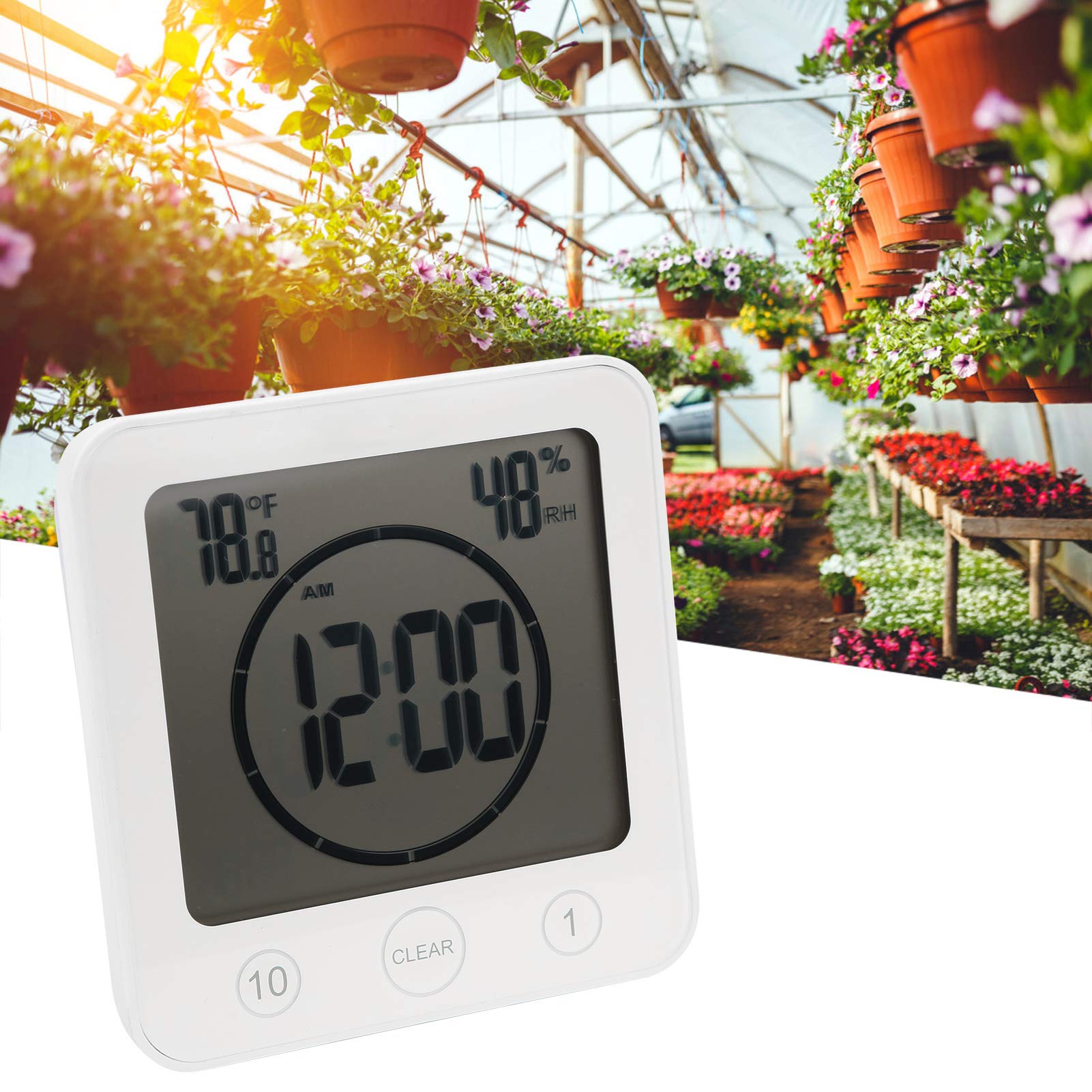 Digitalanzeige-Thermometer, wetterfestes Außentemperaturmessgerät mit Haken für den Garten