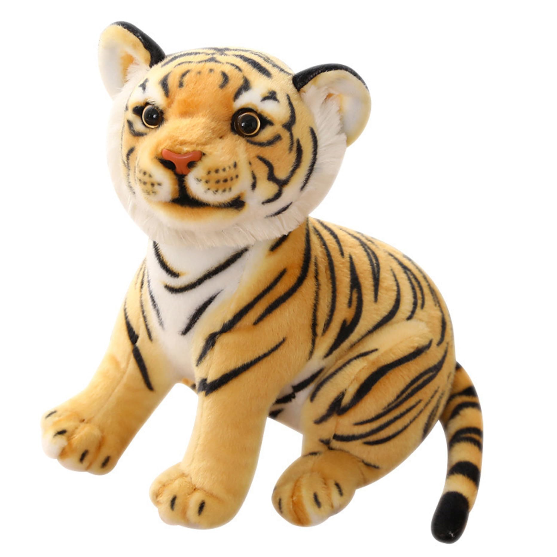 Latemeia Tiger Stuffed Animal, Realistic Tiger Plush Toy 9.1 Inch, Soft Yellow Stuffed Pillow for Boys Girls Kids, Decoraciones interiores
