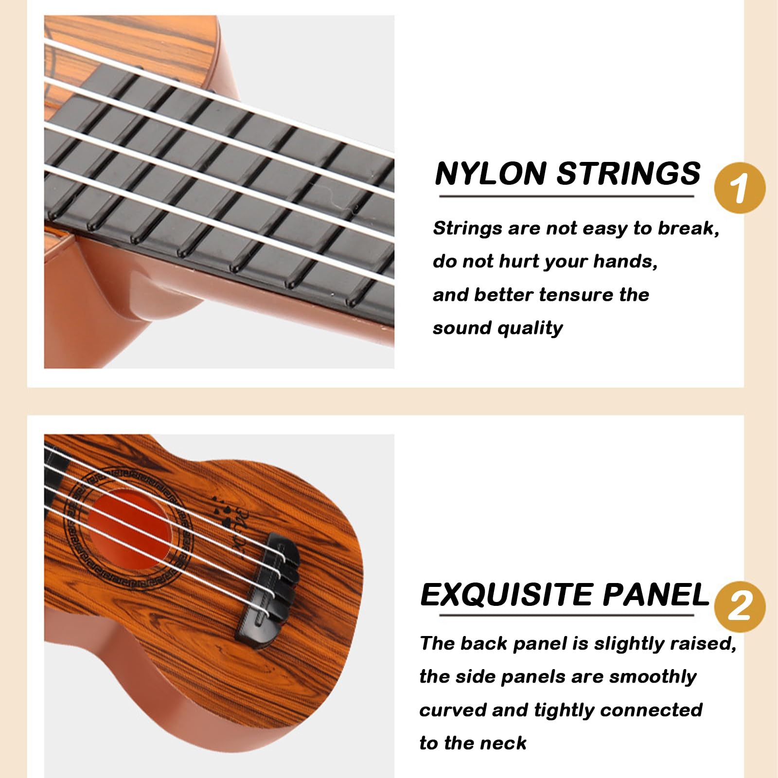 Guitarra Infantil, Juguete de Guitarra Infantil, Ukelele de Juguete para Niños, para Niños 4 Cuerdas Instrumentos Musicales Juguete Educativo, Adecuado para niños de 3 a 6 años (Registro 44cm)