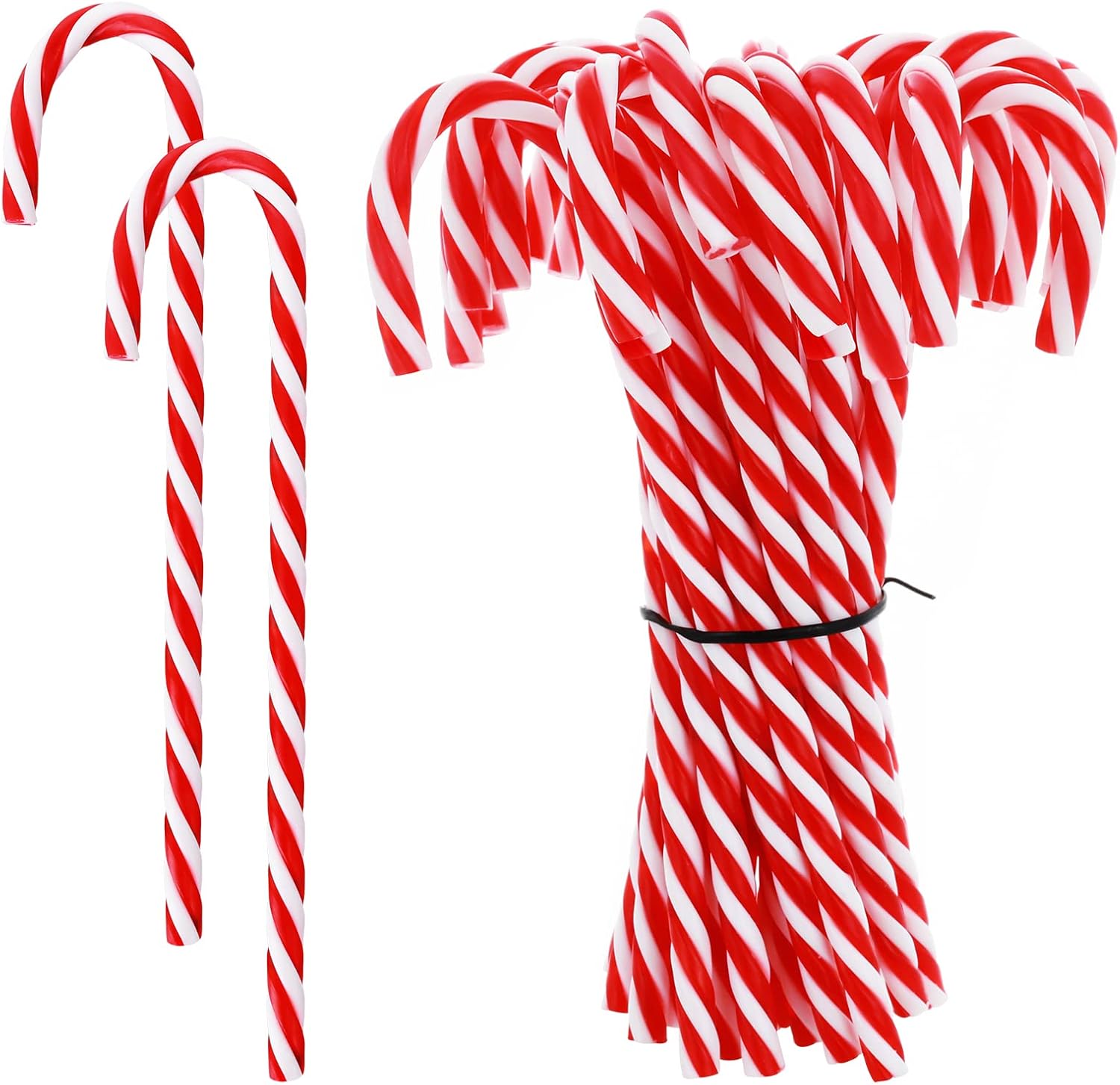 TIESOME 24 Pcs Christmas Plastic Candy Cane Christmas Tree Hanging