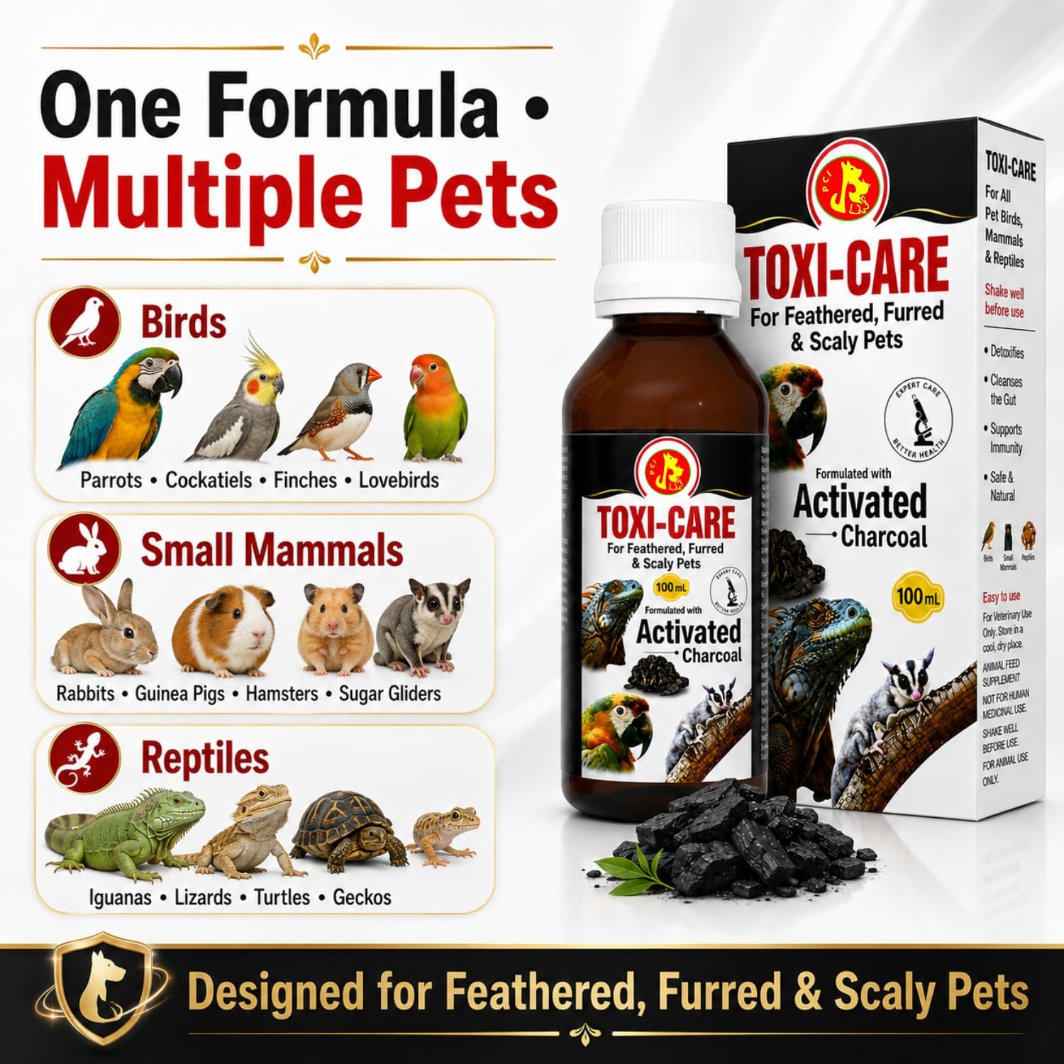Pet Care International (PCI) Toxi Care || Provide Essential Detoxification || for Healthy Iguana, Gecko and Other Scaly Pets Healthcare (100ml) 4
