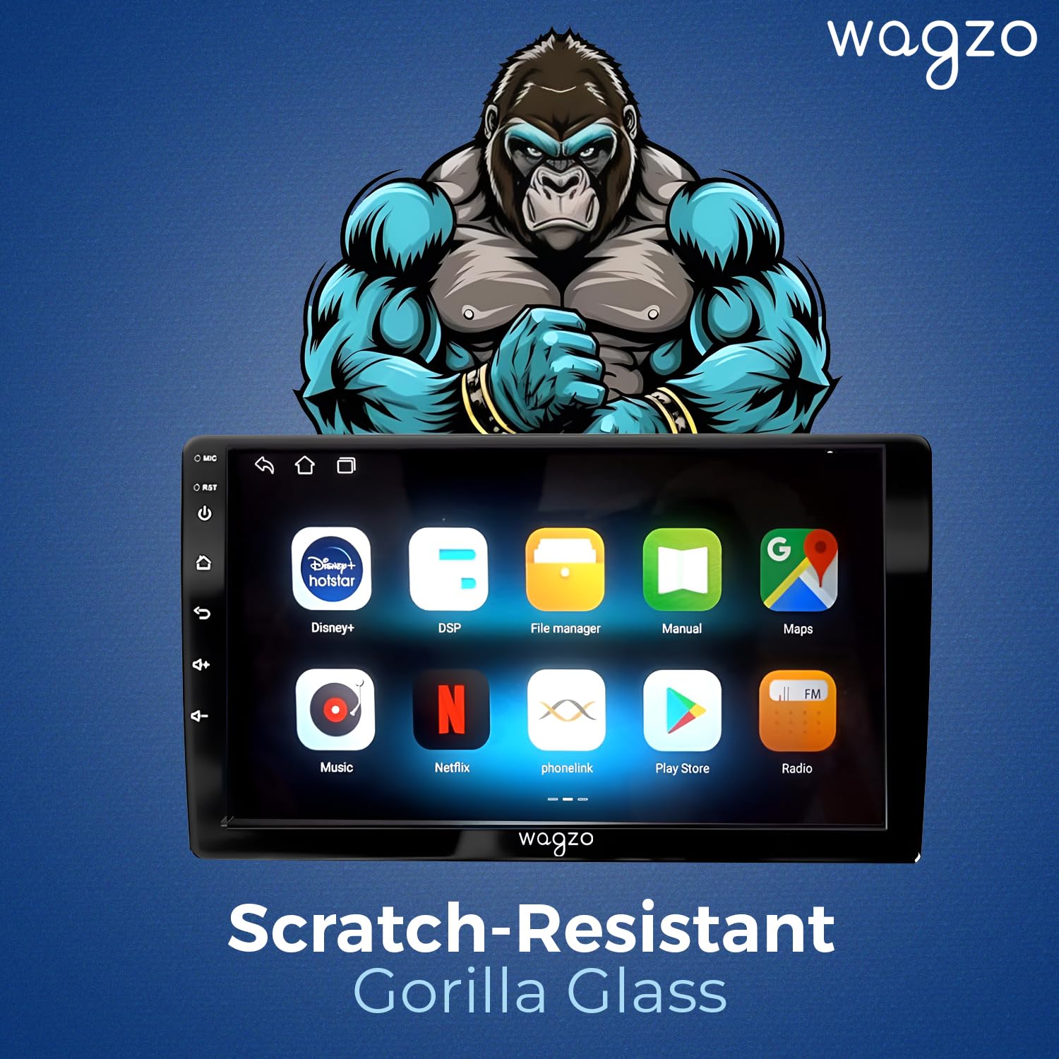 Wagzo Car Android System Touch Screen 9 Inch|TS7 Player|2GB/32GB|4th Gen|4Core|IPS Display|GPS&Bluetooth|WiFi&FM|Steering Control|Wireless Android Auto & Car Play — Amazon image 4