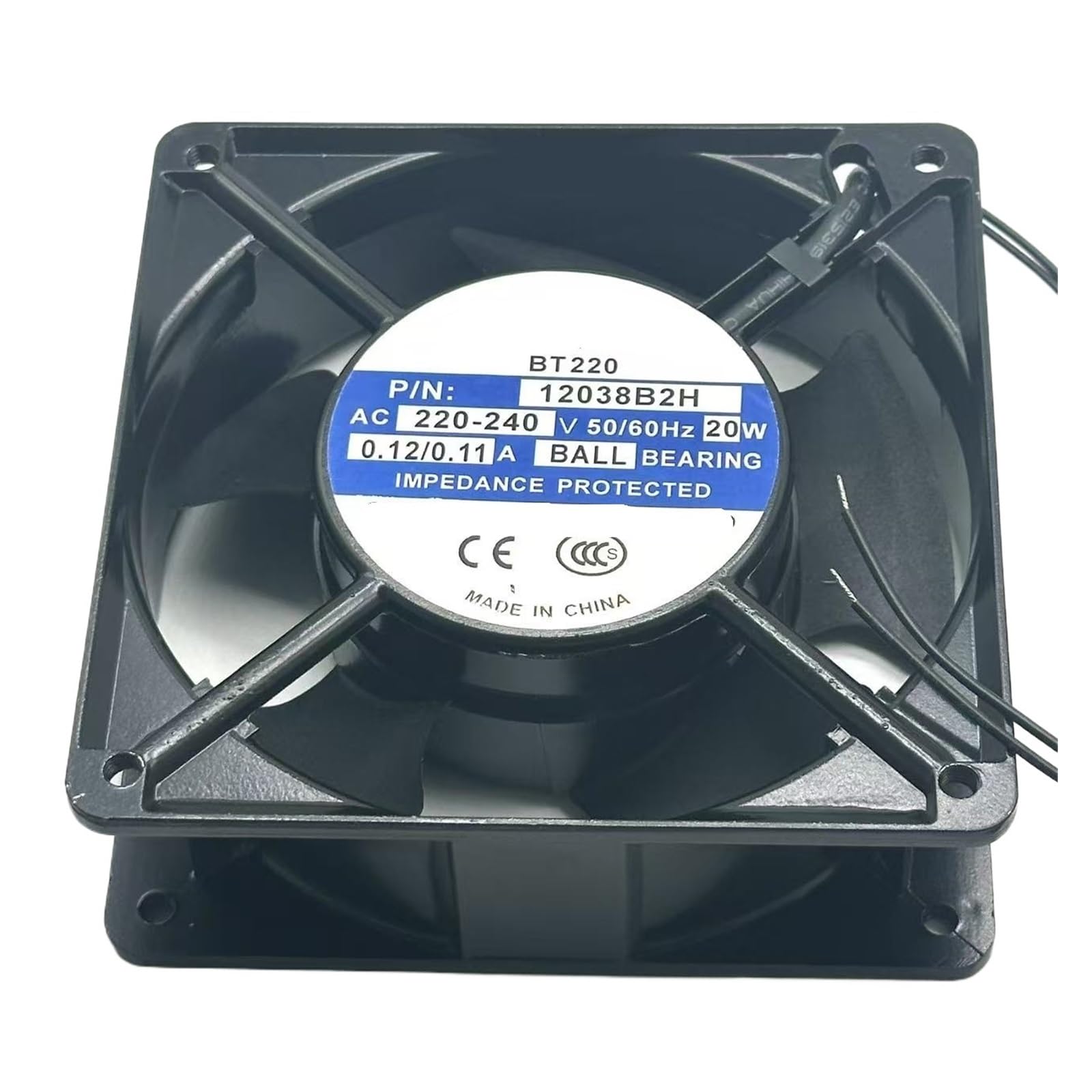 YMUGUEGH 12038B2H AC 220V 0.12A 120x120x38mm 2-Wire Server Cooling Fan