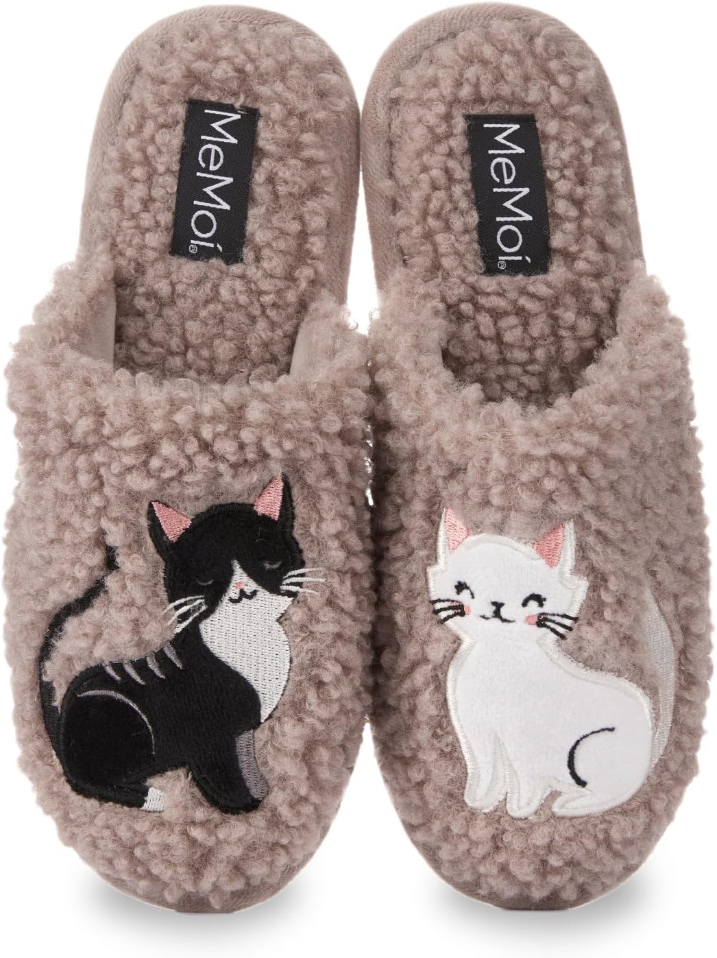 MeMoi Women's More Kittens Meow Hard Bottom Plush Slippers
