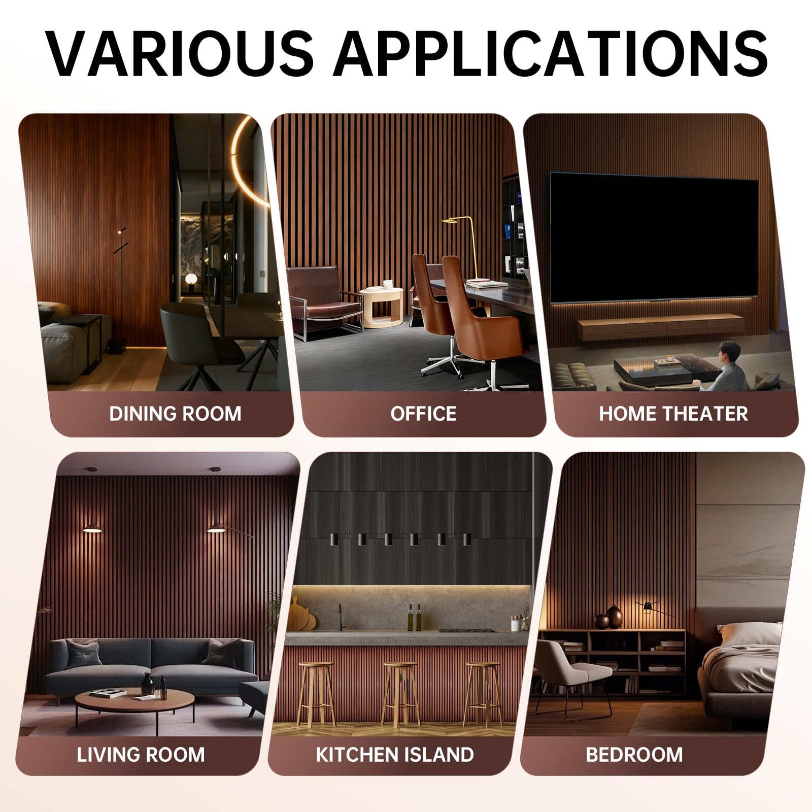 NAVREX 2 pannelli acustici a doghe in legno massello, per parete e soffitto, pannelli fonoassorbenti 3D scanalati, finitura noce, pannelli insonorizzanti per Home Theater, decorazione per ufficio e