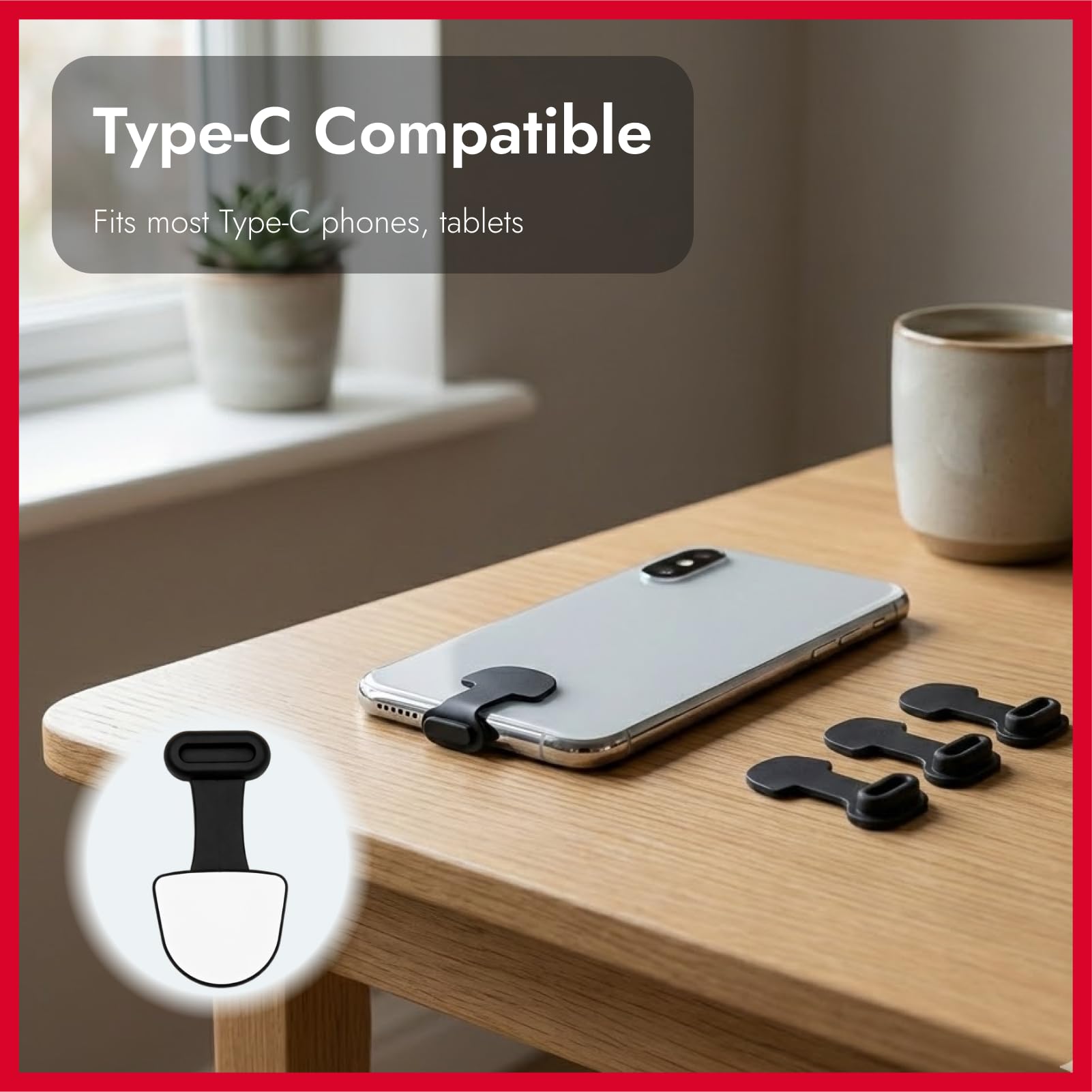 Set 8 Tappi Antipolvere USB-C In Silicone – Per Porte Di Ricarica, Con Adesivo Anti-smarrimento - 3