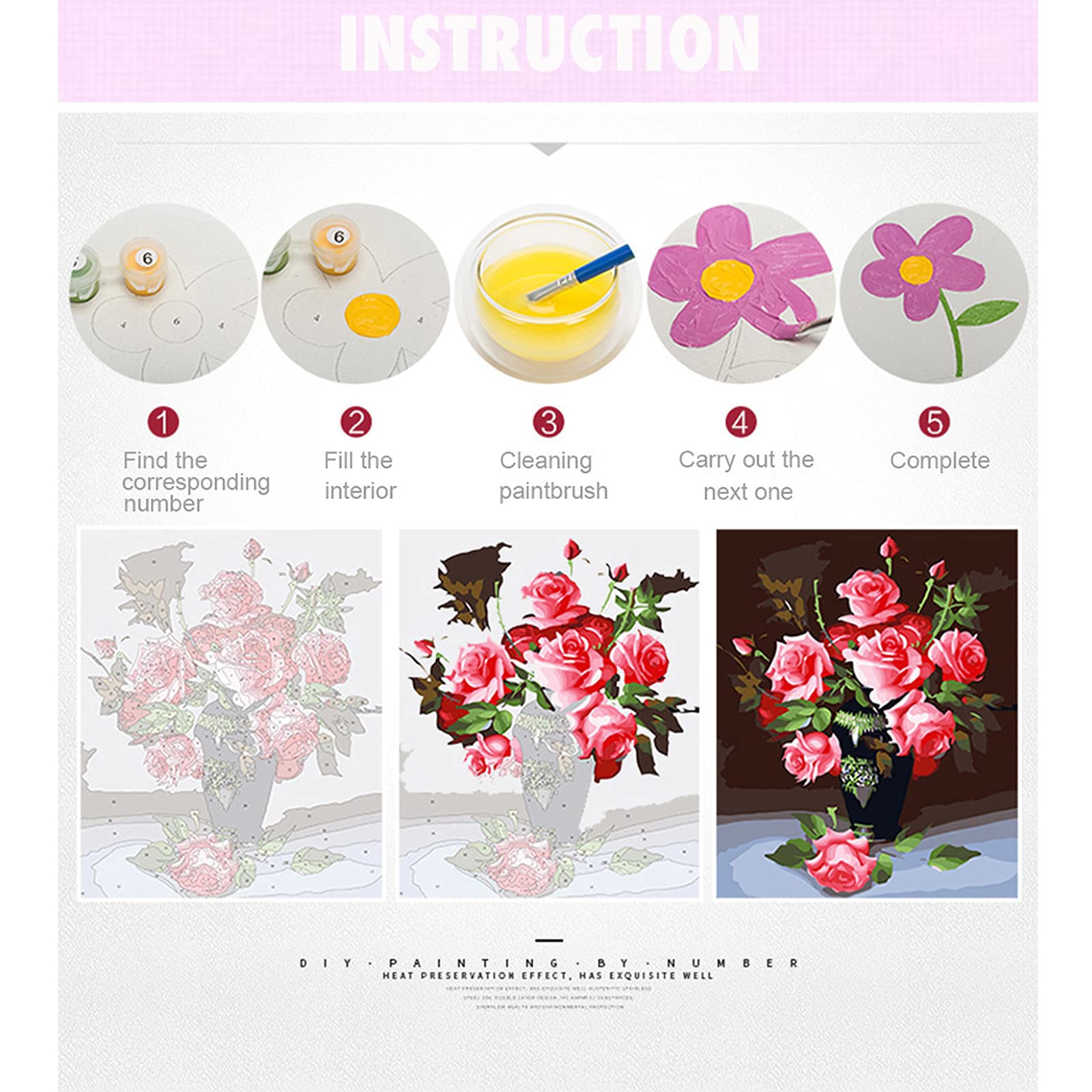 Kit de pintura personalizada por números, lienzo personalizado por números, para adultos, para hacer tu propia pintura al óleo, kit de pintura por números para niños principiantes (60 x 80 cm)