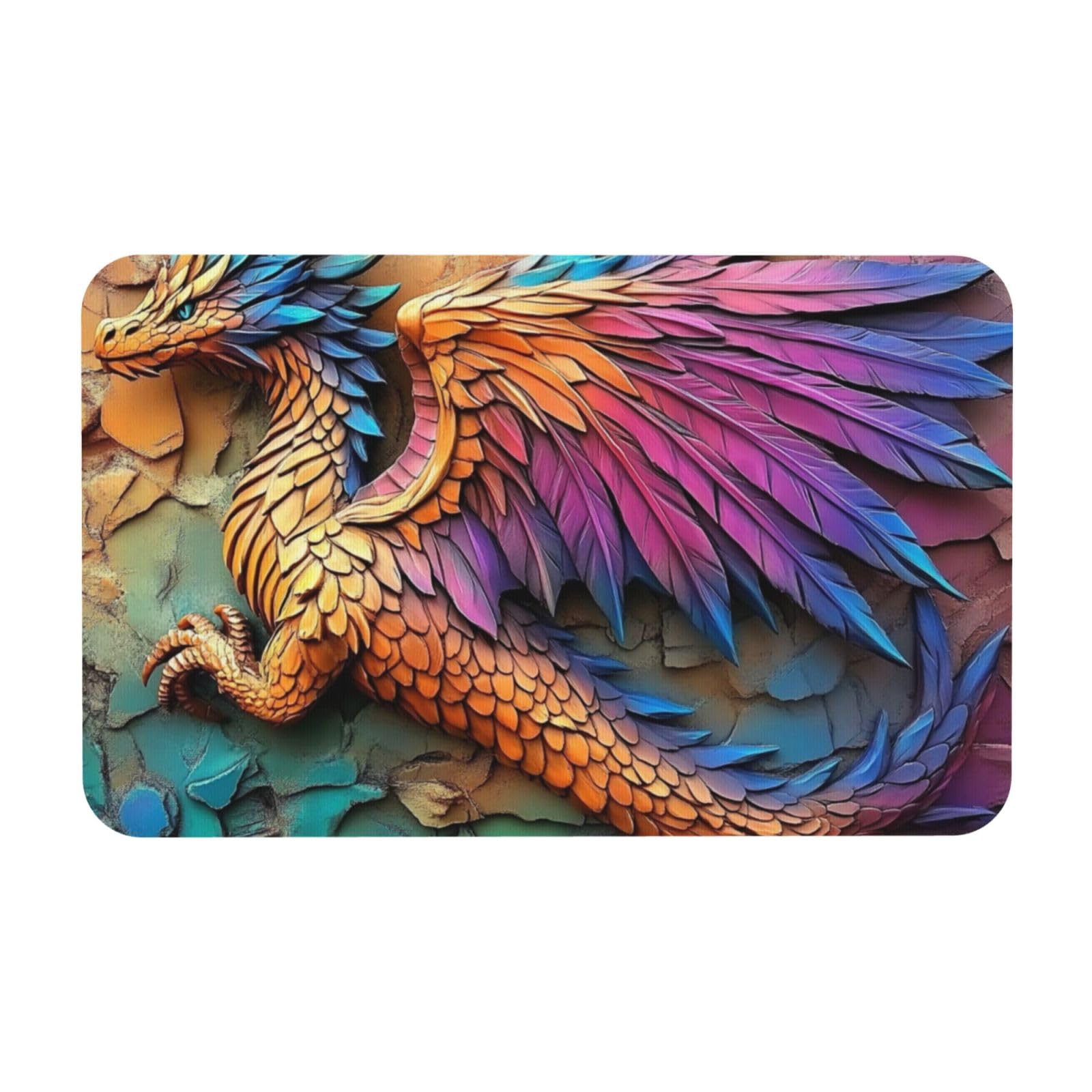 Tapis de bain dragon 3D idéal pour chambre, cuisine et salle de bain