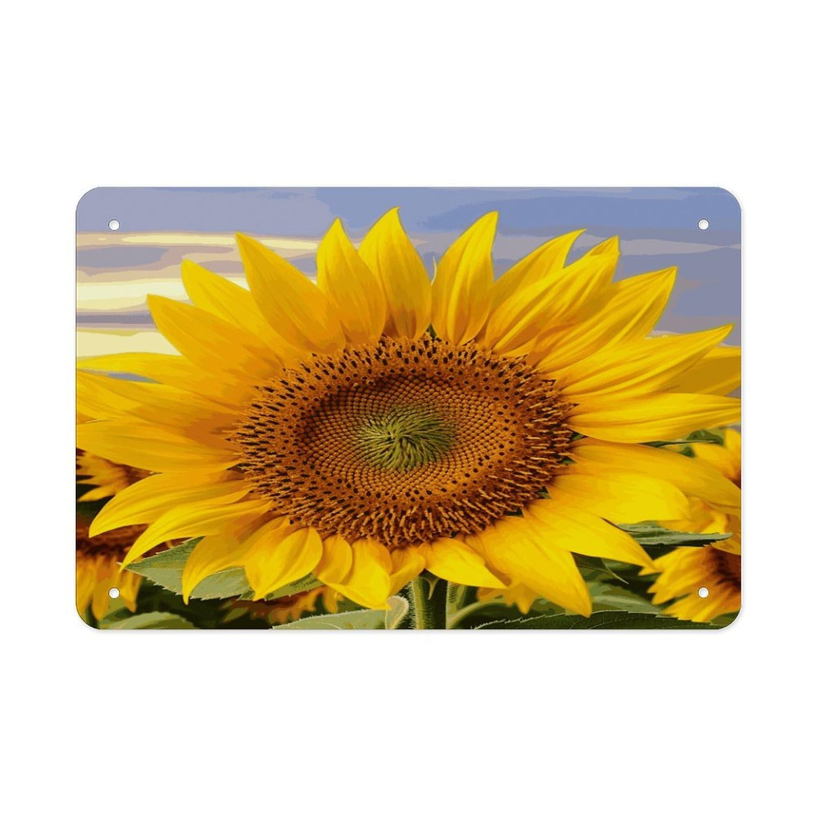 Fekiloot Style Golden Yellow Sunflower Metal Signs Wall Art Tin Sign
