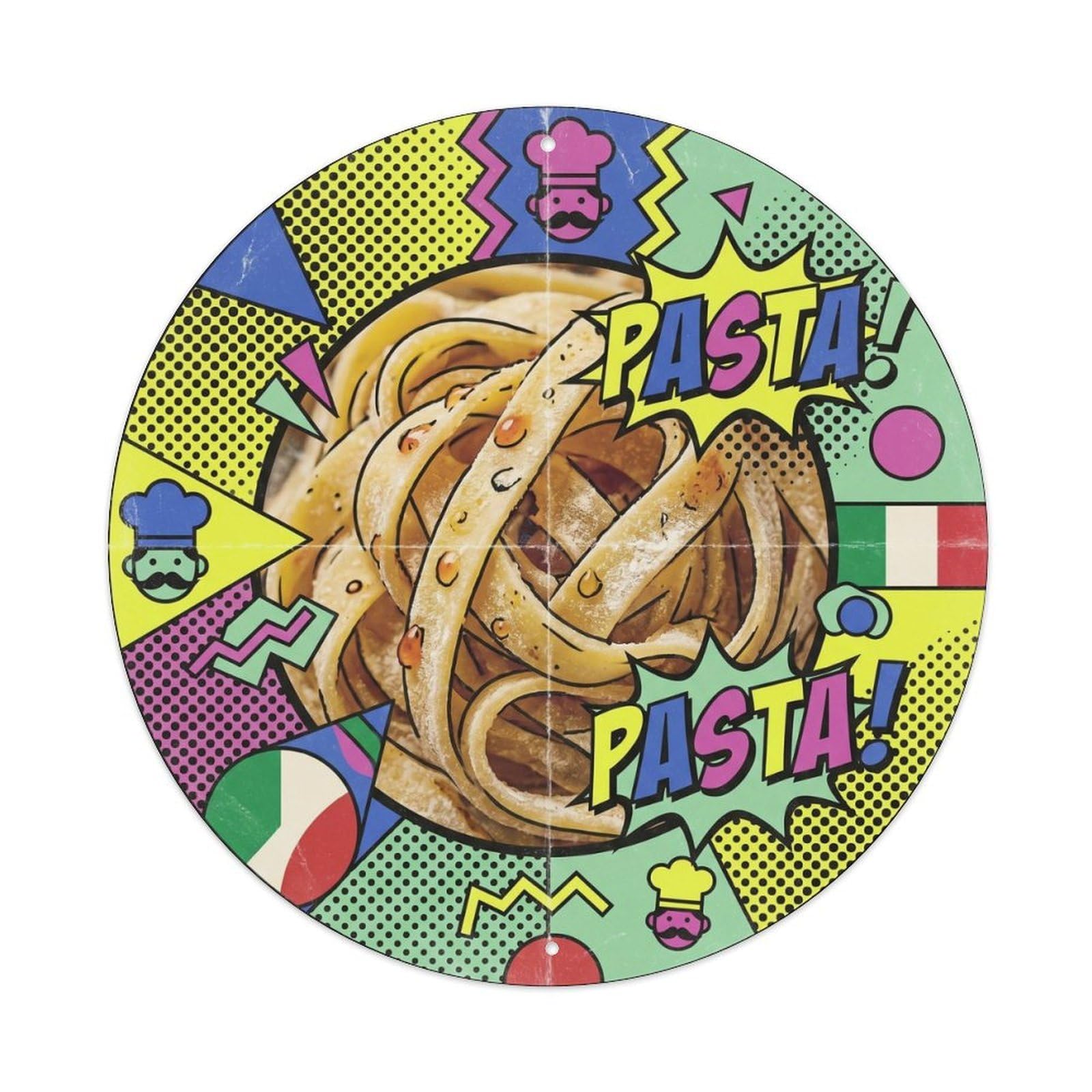 Restaurant Pasta Geometric Memphis Italian Cuisine Metal Tin Sign