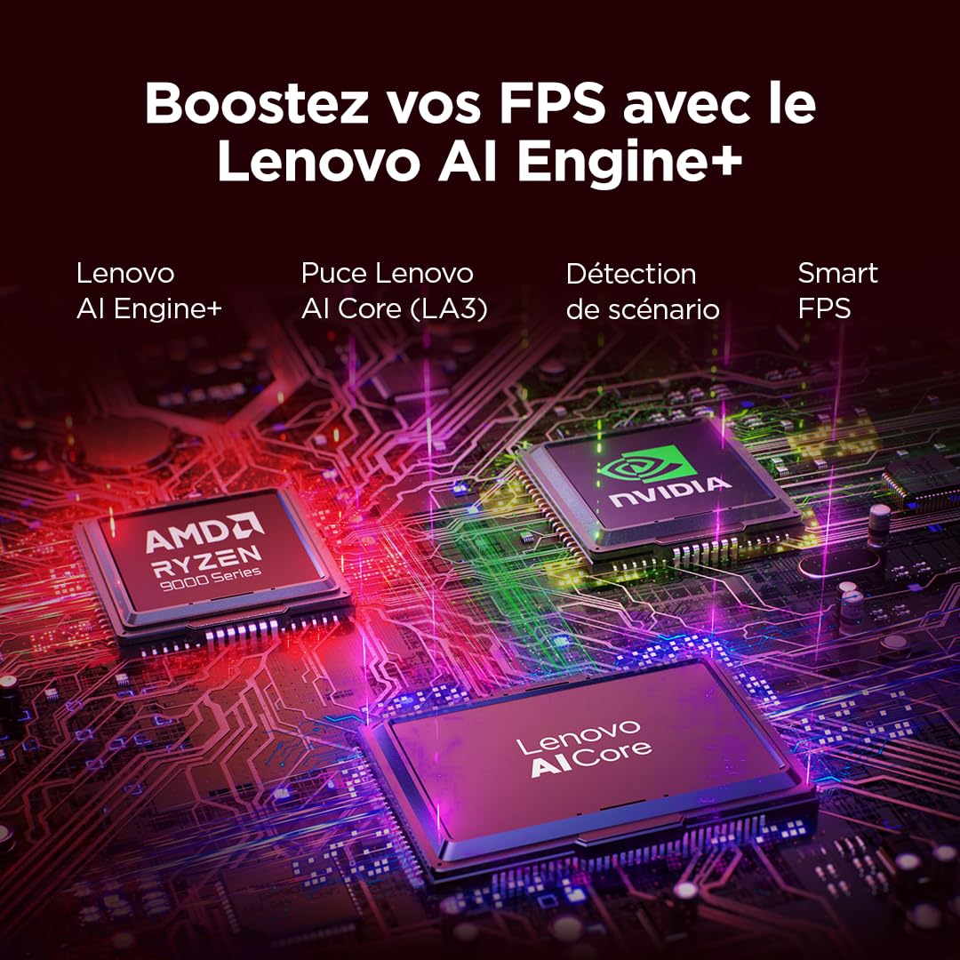 Lenovo Legion Pro 7 16AFR10H - Ordinateur Portable Gaming 16'' OLED (AMD Ryzen 9 9955HX3D, RAM 64Go, SSD 2To, NVIDIA RTX 5080 16GB) Clavier RGB rétroéclairé AZERTY Français - Noir Eclipse