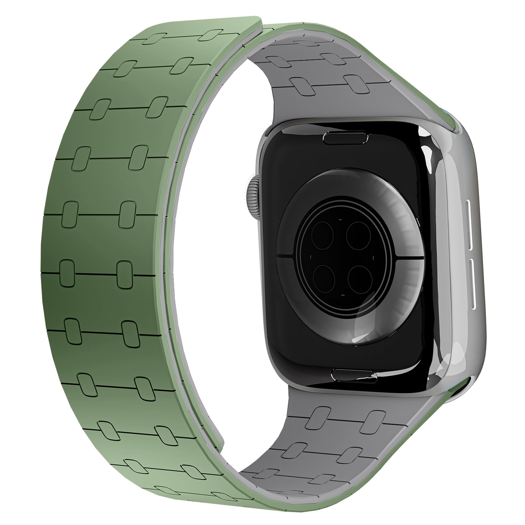 DailyObjects Mag Grip Loop Watch Strap Compatible with Apple Watch Series 9/8/7 (45mm) | Series SE2/6/SE/5/4 (44mm) | Series10 46mm | Ultra/Ultra 2 Olive -Watch Not Included 1
