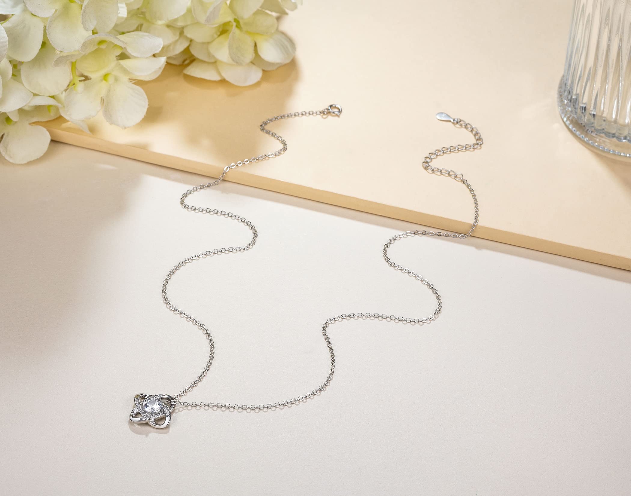 Bonus Daughter Gifts Bonus Daughter Necklace from Bonus Mom & Stepdad Silver Knot Necklace for Stepdaughter Gifts from Stepmom