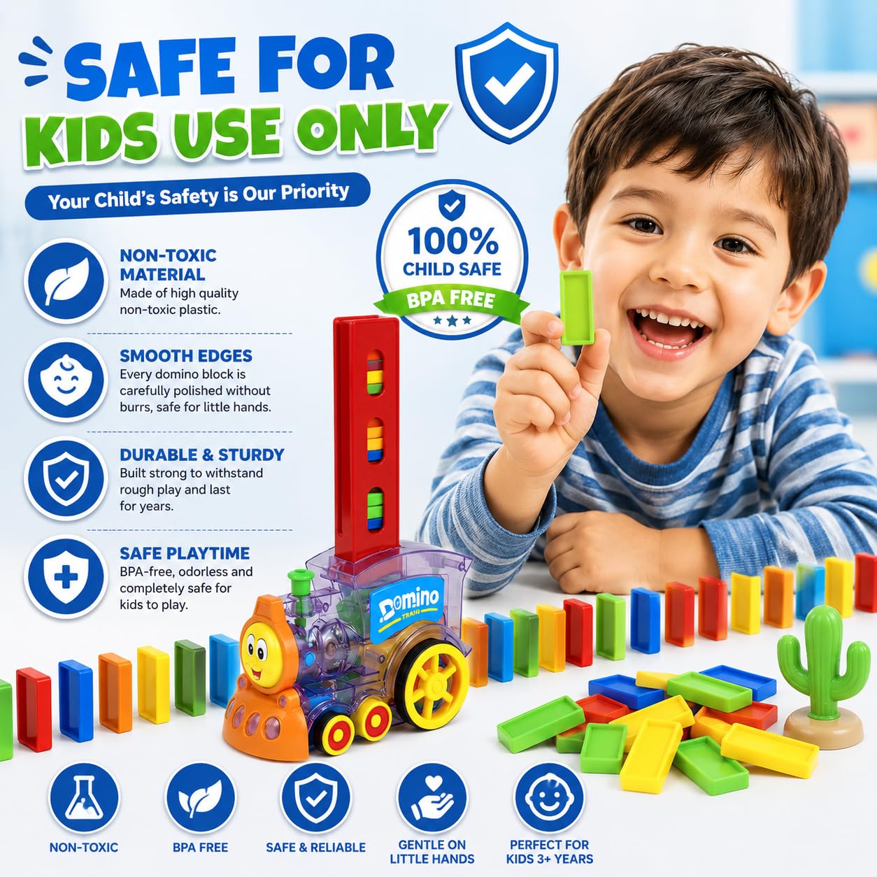 Reva Selects Domino Train Set - Kids Building Toy -6 Reva Selects Domino Train Set - Kids Building Toy -6
