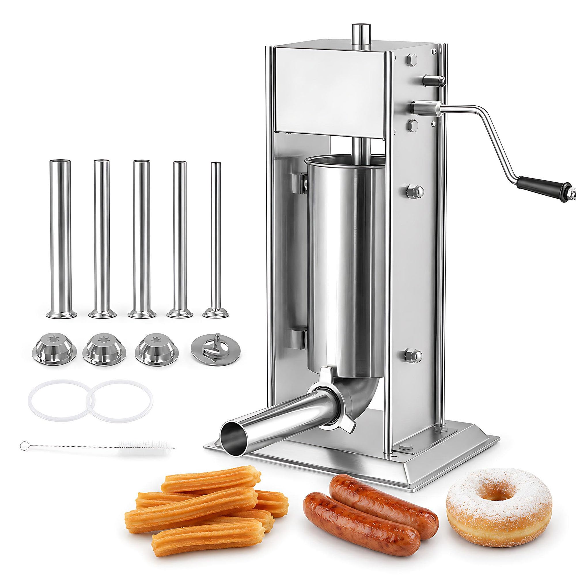 Liuyunfeigl Multicolor 3L/5L/7L Vertical Manual Churro Extruder With 6-Shape Nozzle Kit 7Lb~3L