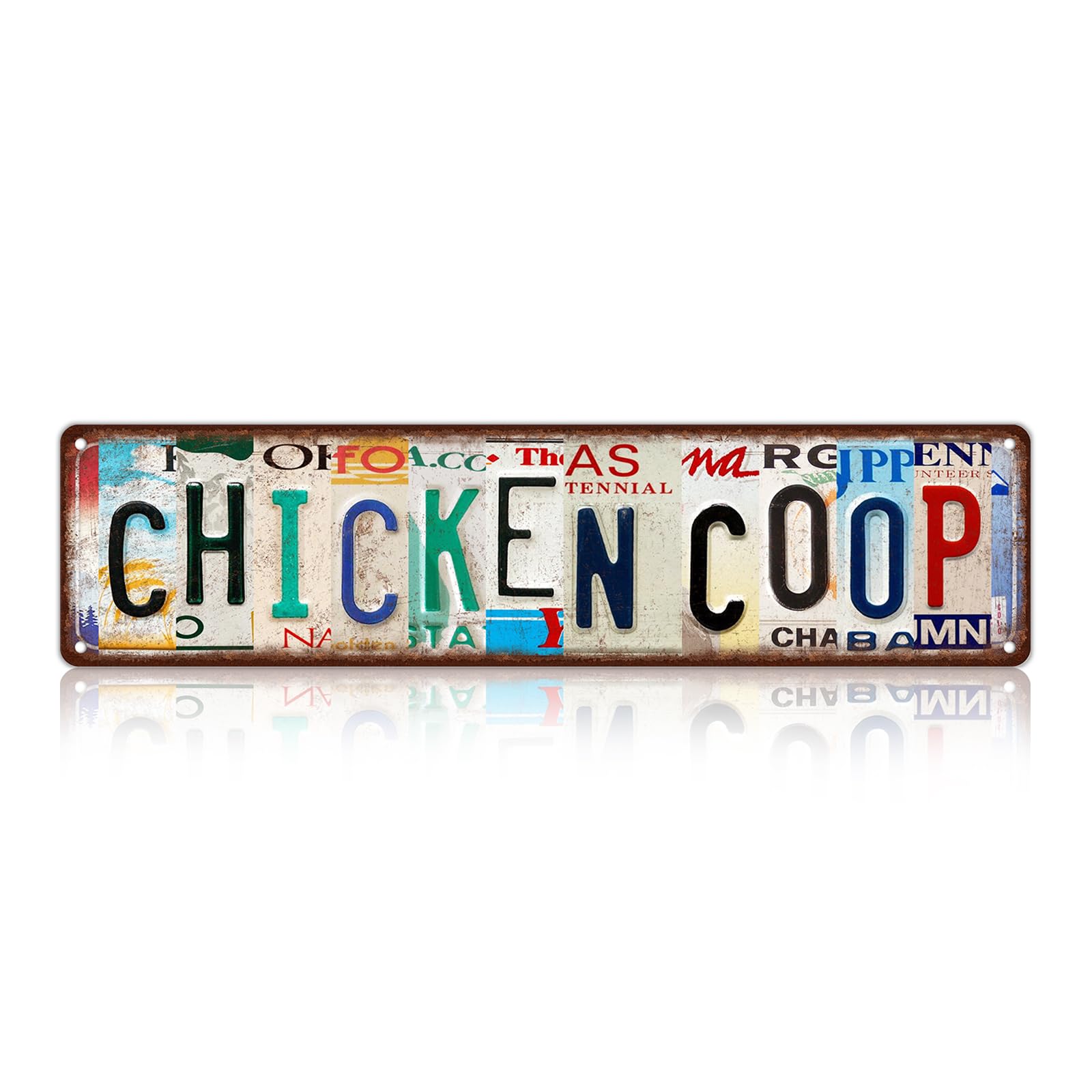 Vintage Chicken Coop Metal Tin Signs Street Signs Home Wall Decor 4x16 Inch