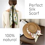 2PCS Scarf Silk Feeling Hair Head Satin Long Neck Fashion Scarfs for Bag Decoration Women Girls Cute 59 * 6.7”