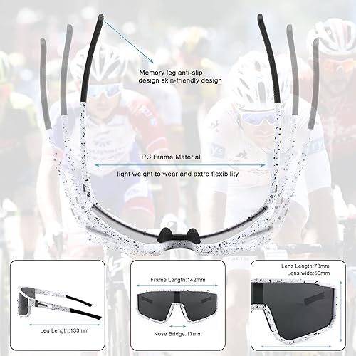 Miniatura 3 de Karsaer Visison - Gafas de sol polarizadas para ciclismo, equitación, deportes, hombres y mujeres, para Moutain Baseball MTB