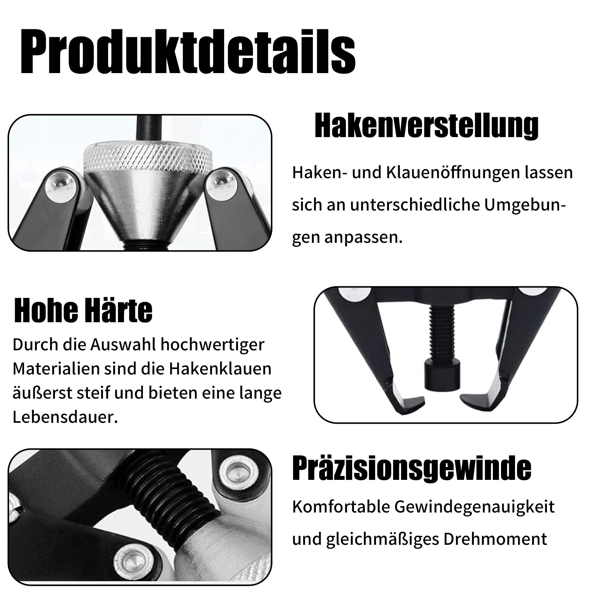 Scheibenwischer Abzieher für Auto: 3 Stück Einstellbar Wischerarm-Abzieher Werkzeug Scheibenwischer aus Stahl für Automobile, Einstellbare Maximale Öffnung 50 mm