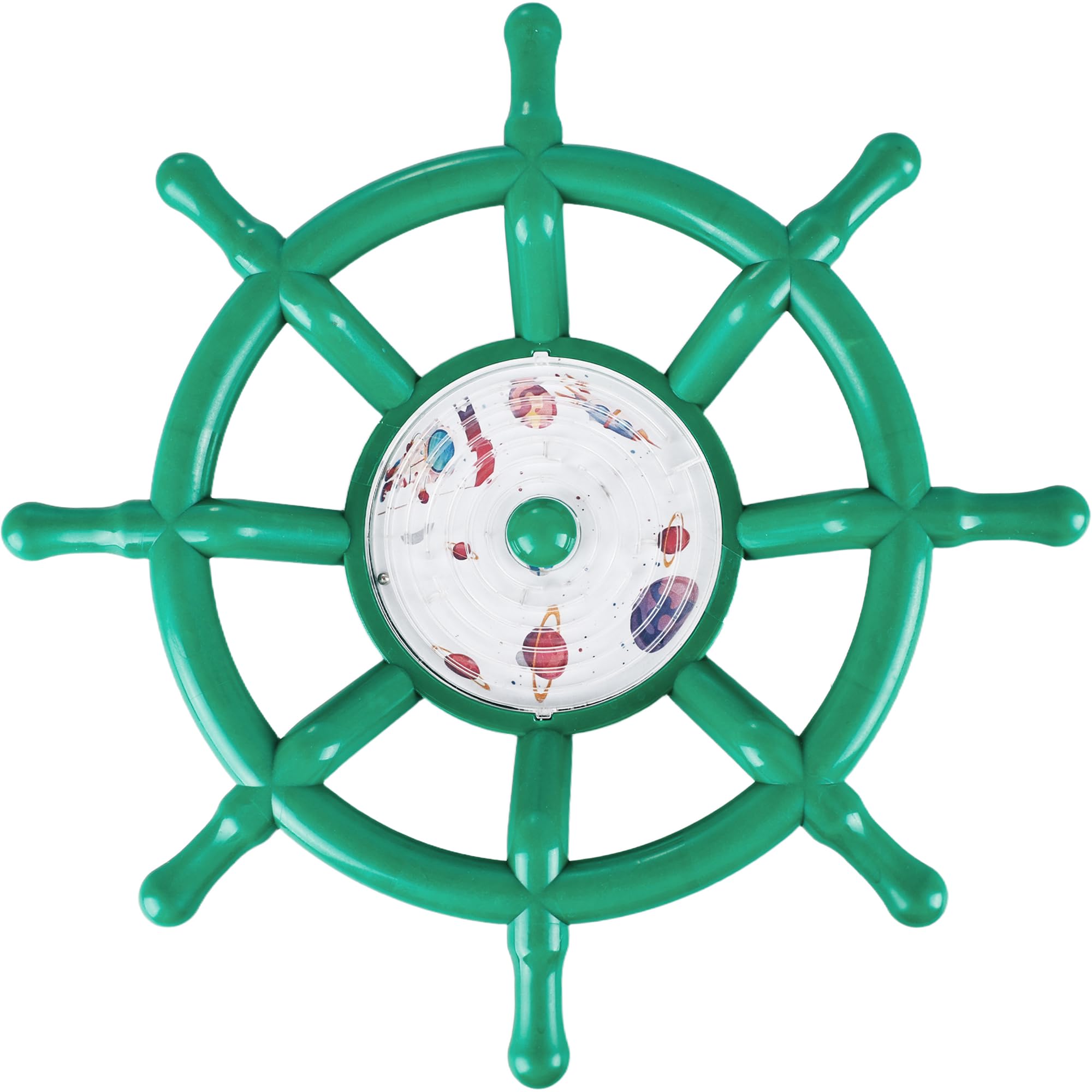 Kugliwa Kids Playground Accessories Outdoor Plastic Steering Wheel Playset Pirate Ship Wheel for Playhouse Garden Backyard Tree House, Green