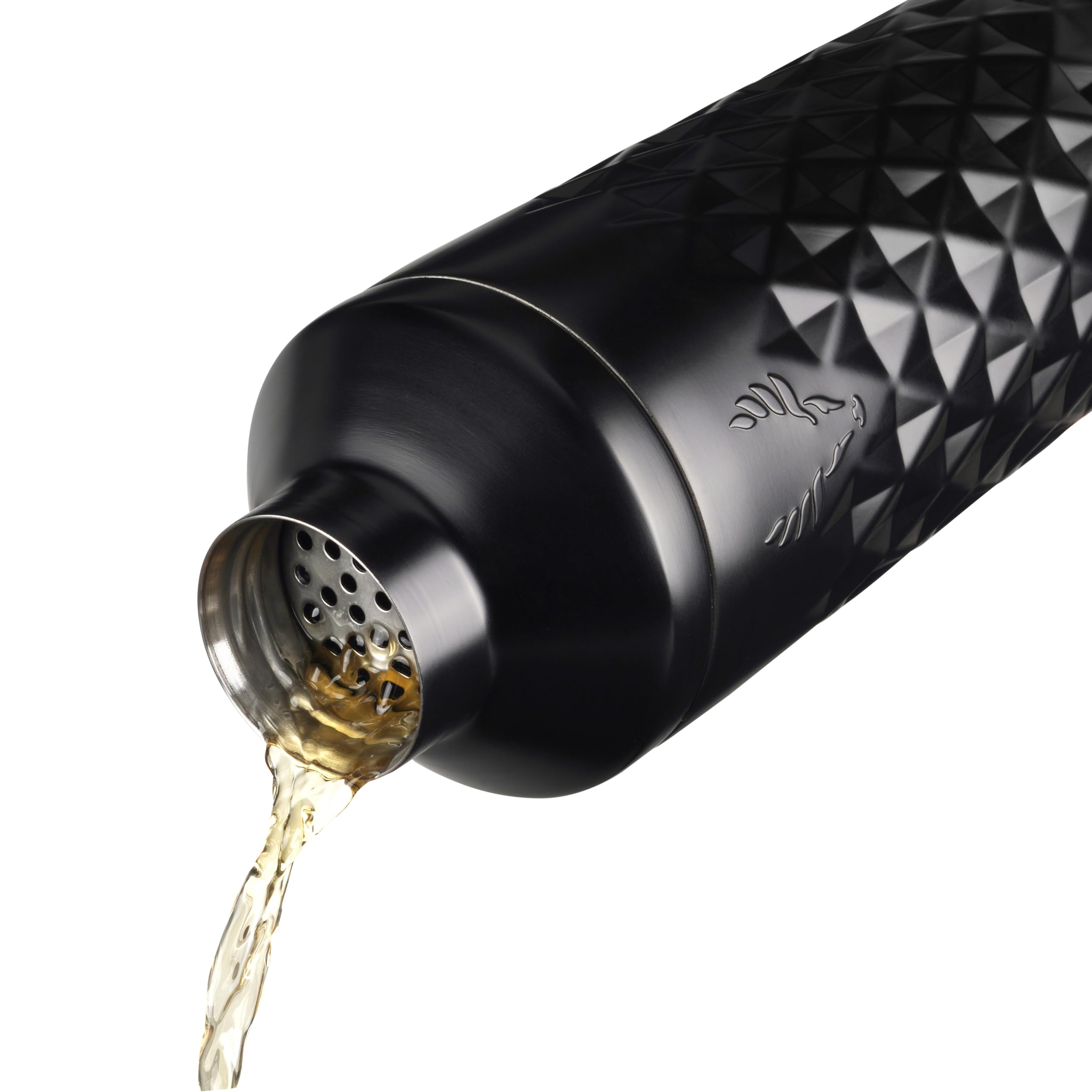 Viski Paragon Shaker à cocktail isotherme à double paroi en acier inoxydable avec passoire intégrée, parfait pour martini, mojito, margarita et autres cocktails, 652 g, obsidienne
