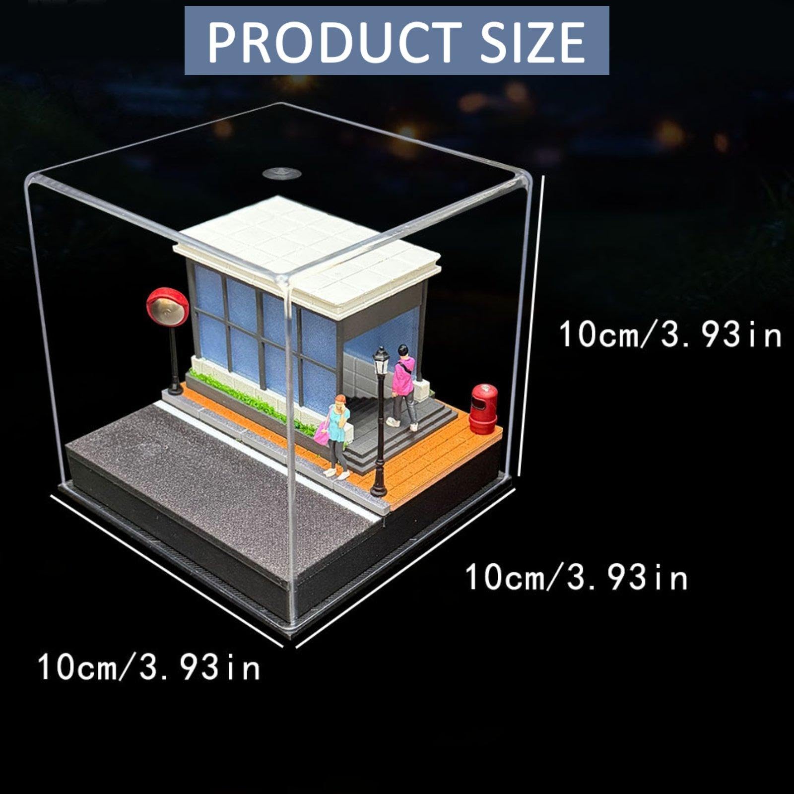 Vitrina para Ruedas de Metal Fundido a Escala 1/64 con Figuras Y Accesorios para Maquetas de Coches.