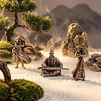 Vista 7 de Car Dashboard Decorative Figurines, 3-Piece Martial Arts Swordsman Set, Desktop Computer Monitor Brass Micro-Landscape Ornaments