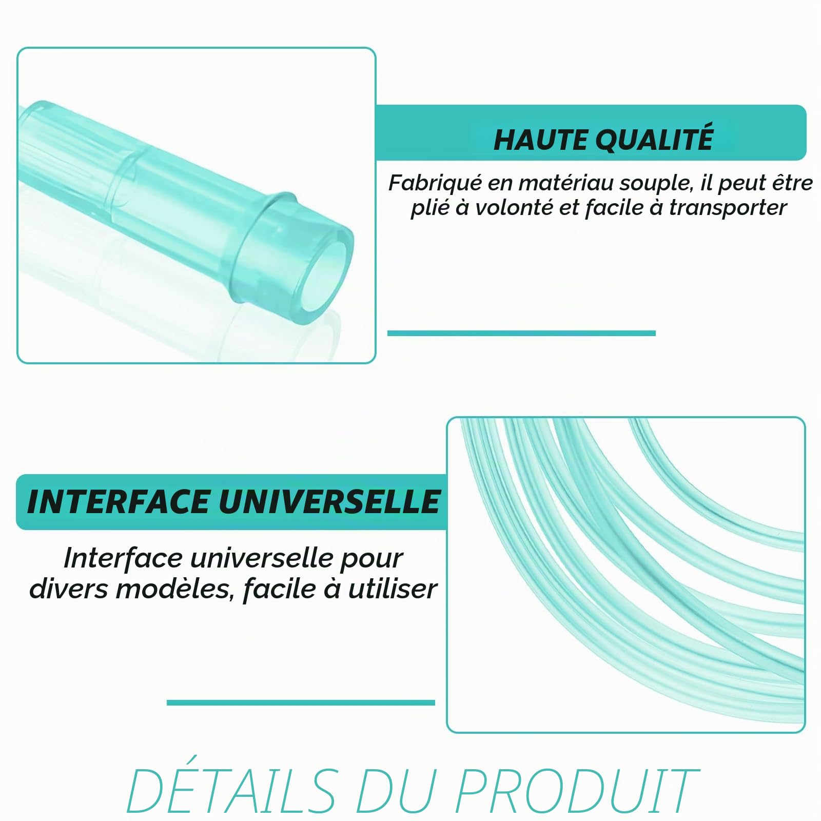 Lot de 6 Tube D'alimentation en Oxygène: Tube D'oxygène Nasal en Silicone Transparents, Tuyau O2 de 5 m pour La Thérapie Respiratoire et Les Appareils d'Inhalationion (Interface 8mm)
