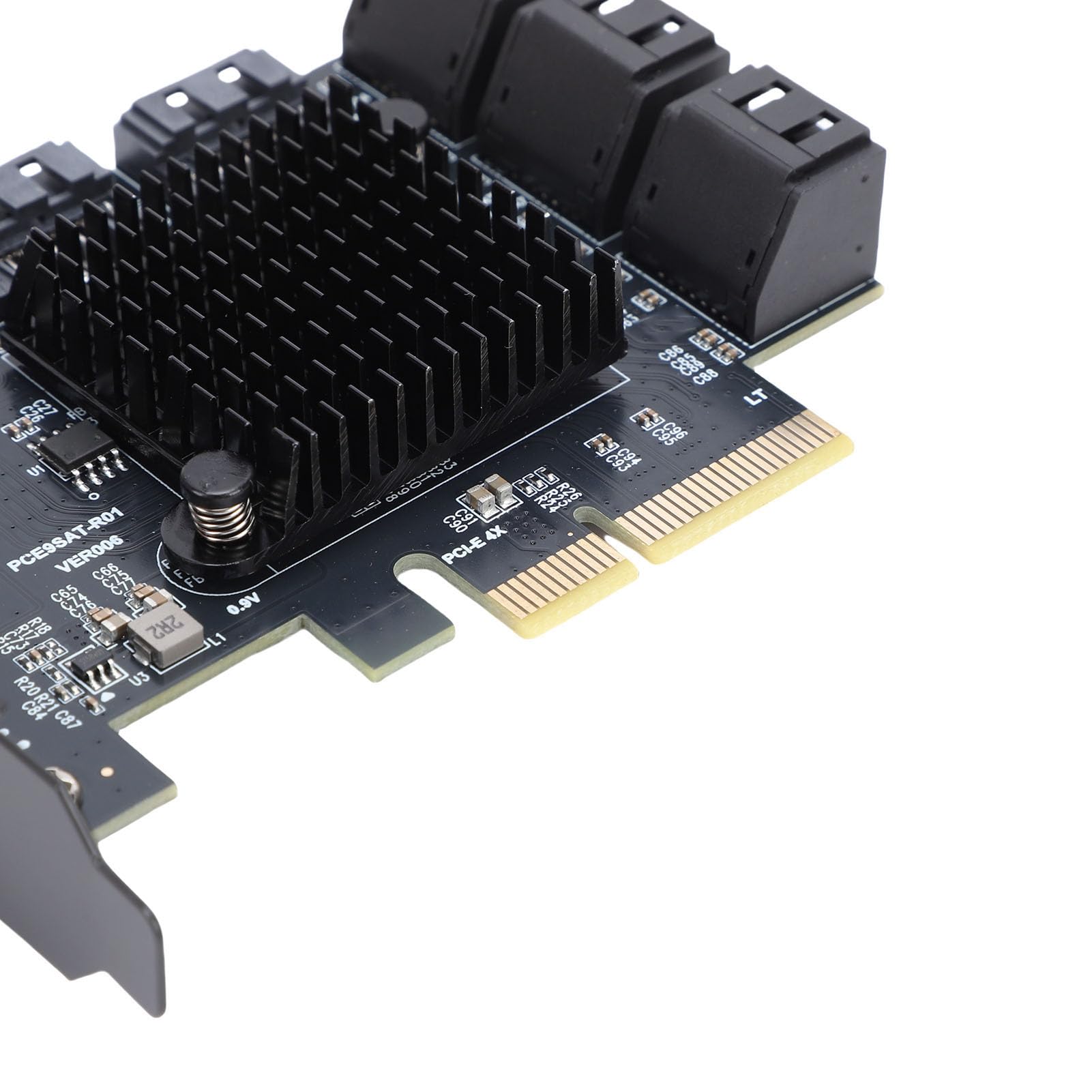 Goshyda 9-Port-PCIe-SATA-Erweiterungskarte, 6-Gbit/s-SATA-3.0-Controller mit Hot-Swap-Unterstützung, PCI-E X4/x8/x16-Steckplatzadapter für Wins Linux, Festplattenerweiterungskarte