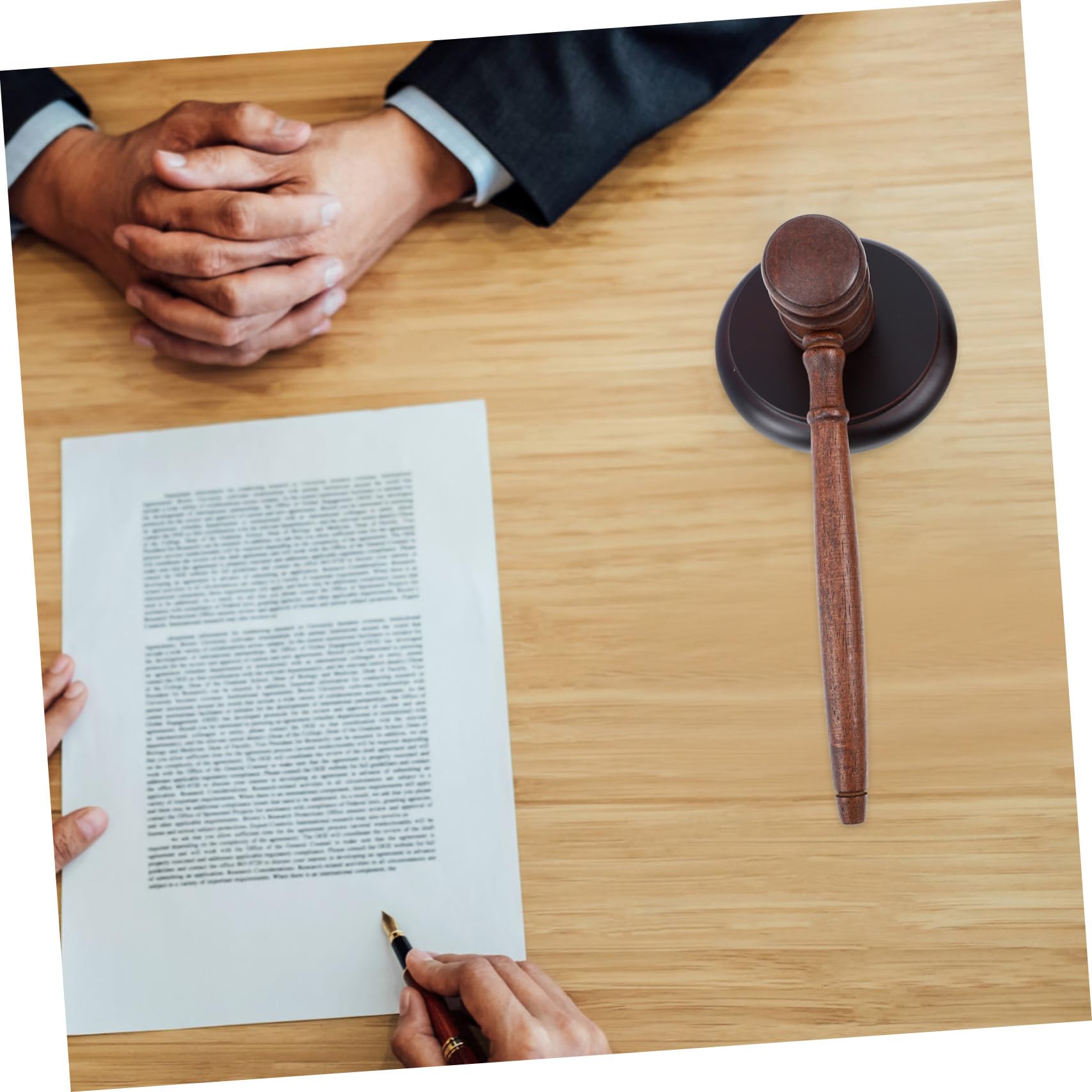 Martillo de Madera para Subasta y Juicio con Base Compacto y Duradero para Abogados Jueces y Subastadores Sonido Claro para Uso Audiencias y Eventos