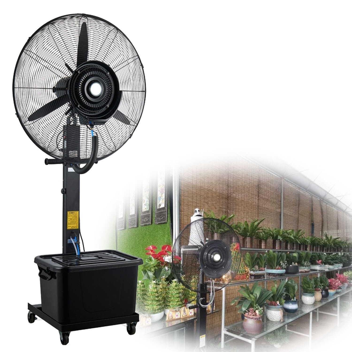 asdchZen Misting Fan, 3 Speed Oscillating Pedestal Fan With 11 Gallon Tank For Patio, Garden, Garage Cooling,One Color-550mm/22