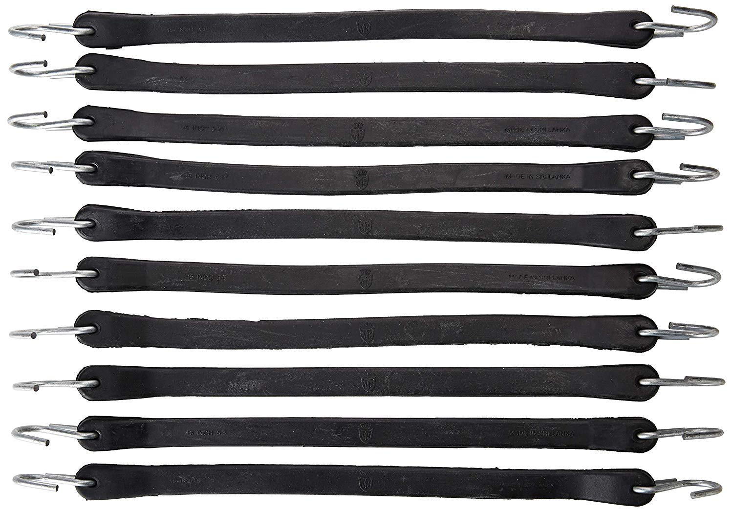 Cuerda elástica de goma de 15 pulgadas con ganchos, ganchos en forma de S, correas elásticas de caucho natural de alta resistencia, resistente a la intemperie