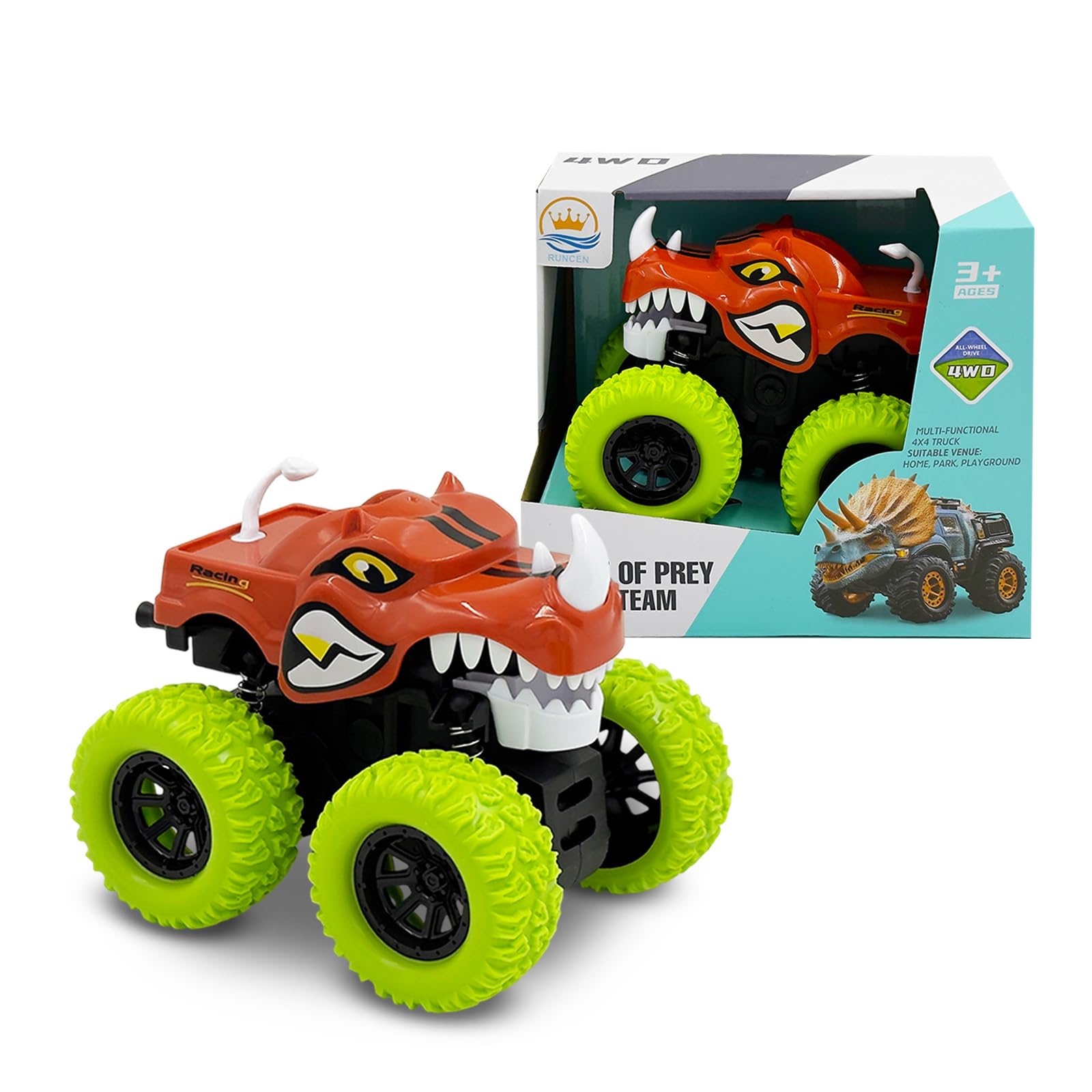Kitzomi 4WD Monster Truck Toy for Toddler 3-6 Boy Girl
