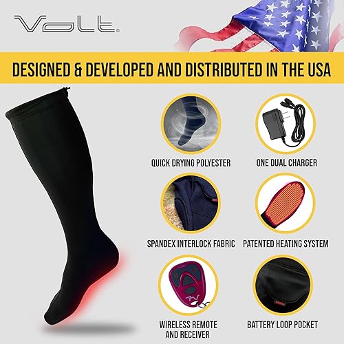 Miniatura 4 de Volt Resistance Rechargeable Heated Socks for Men and Women Great for Cold Weather, Winter, Outdoor, Camping and More