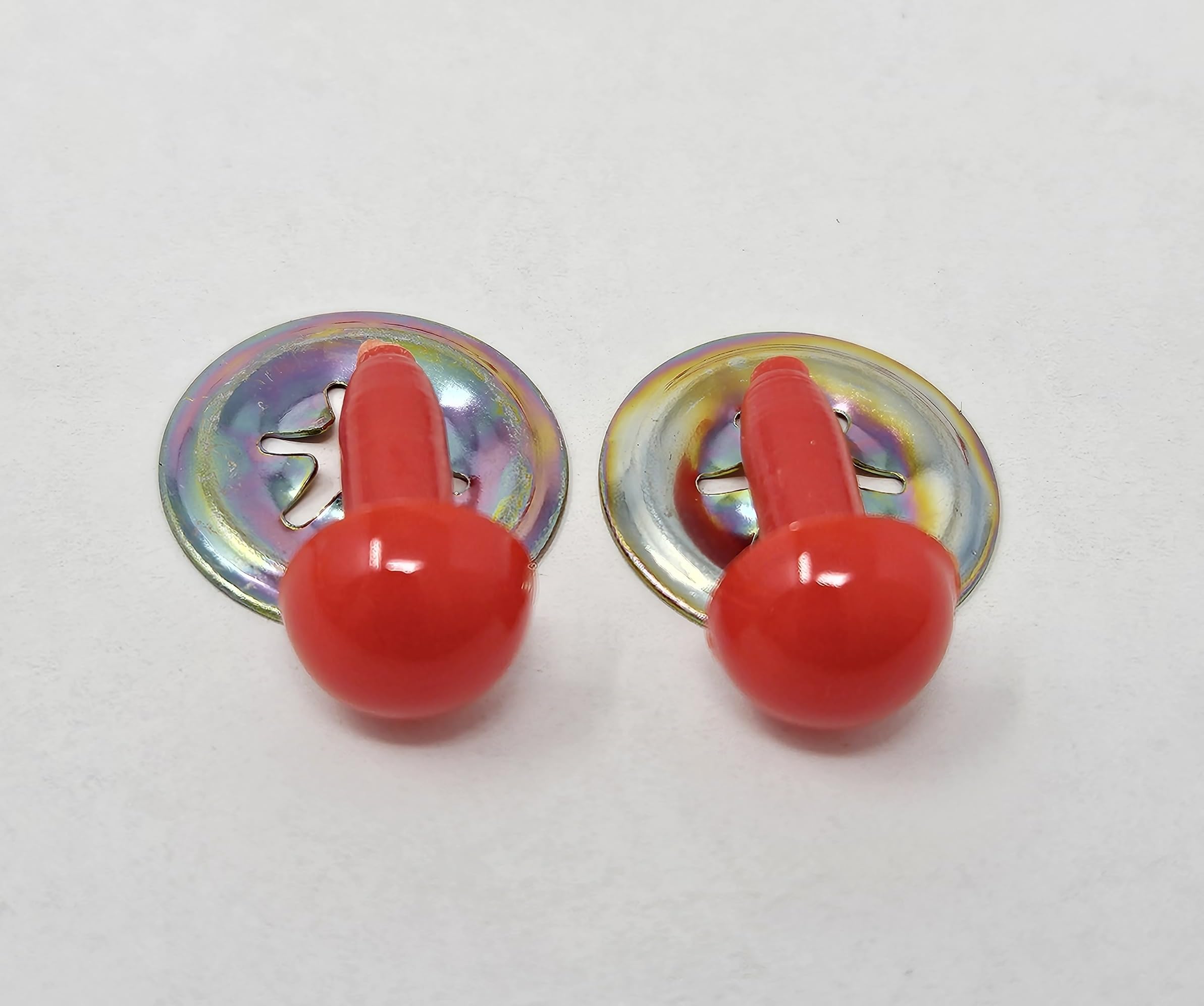 Pair of Zim's 8mm Half Round Plastic Safety Eyes or Noses for Craft Amigurumi Dolls or Puppets (Pack of 12) (Red)