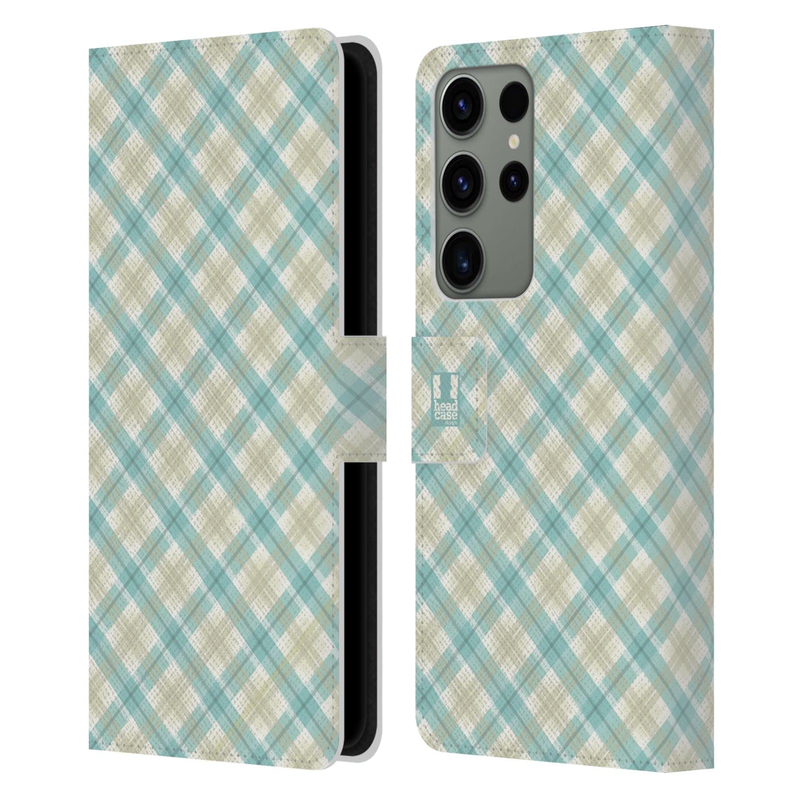 Carcasa de cuero tipo libro Samsung Galaxy S23 Ultra Head Case Designs verde amarillo 7