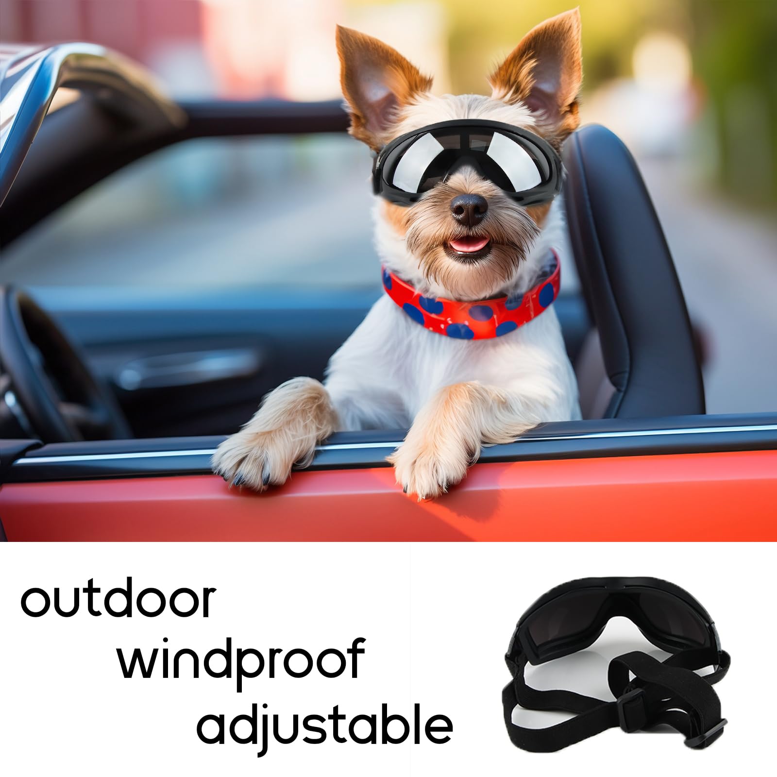 Occhiali da Sole per Cani Badaren Protettivi Uv, Occhiali per Animali Domestici Medio/Grande