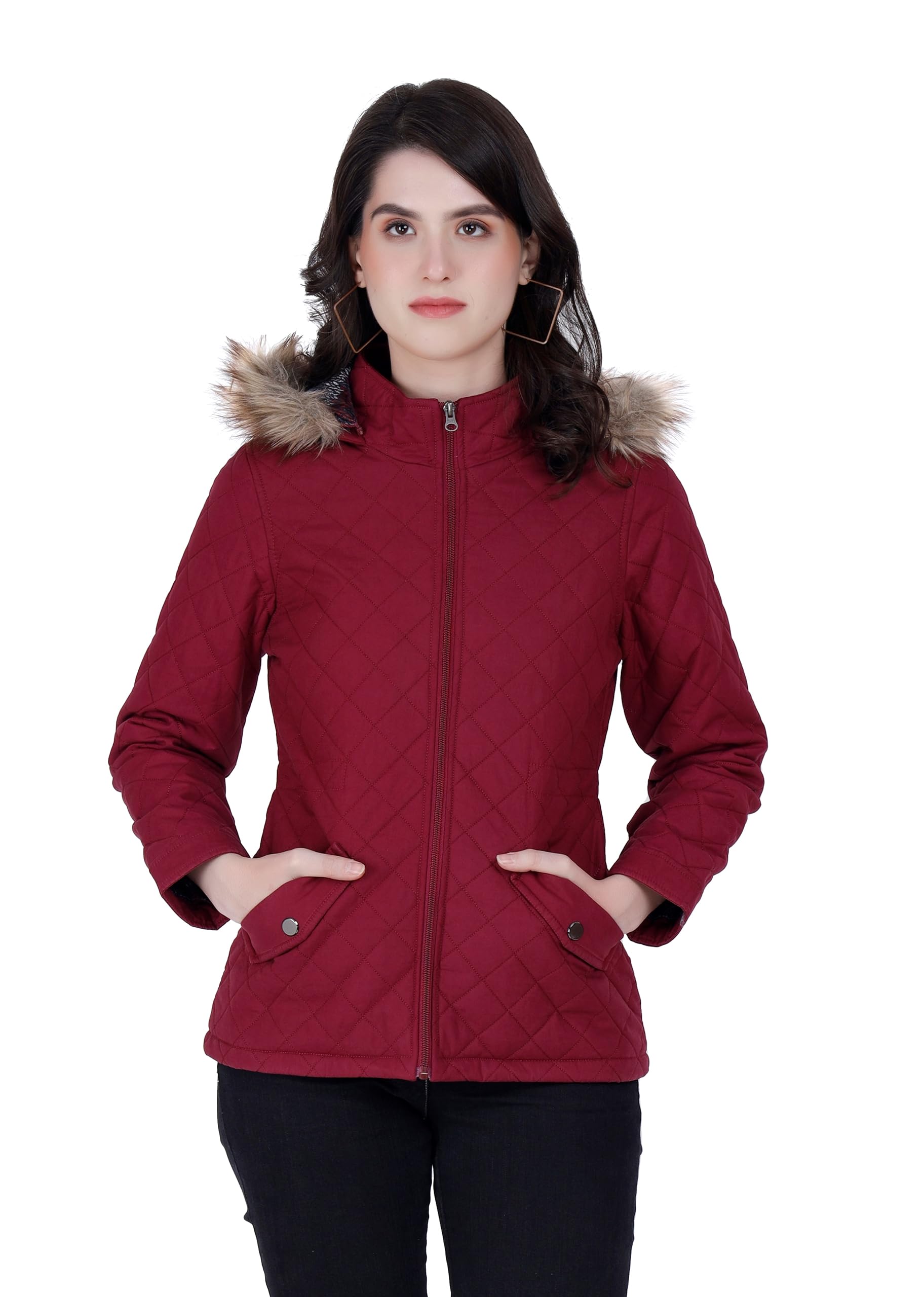 trufit Women Full Sleeves Solid Cotton Quilted Jacket-picture-16