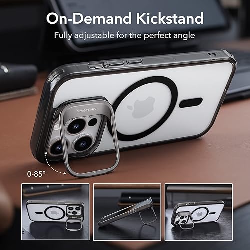 Vista 684 de ESR - Funda para iPhone 15 compatible con MagSafe, funda protectora de grado militar con soporte integrado, cubierta trasera resistente a
