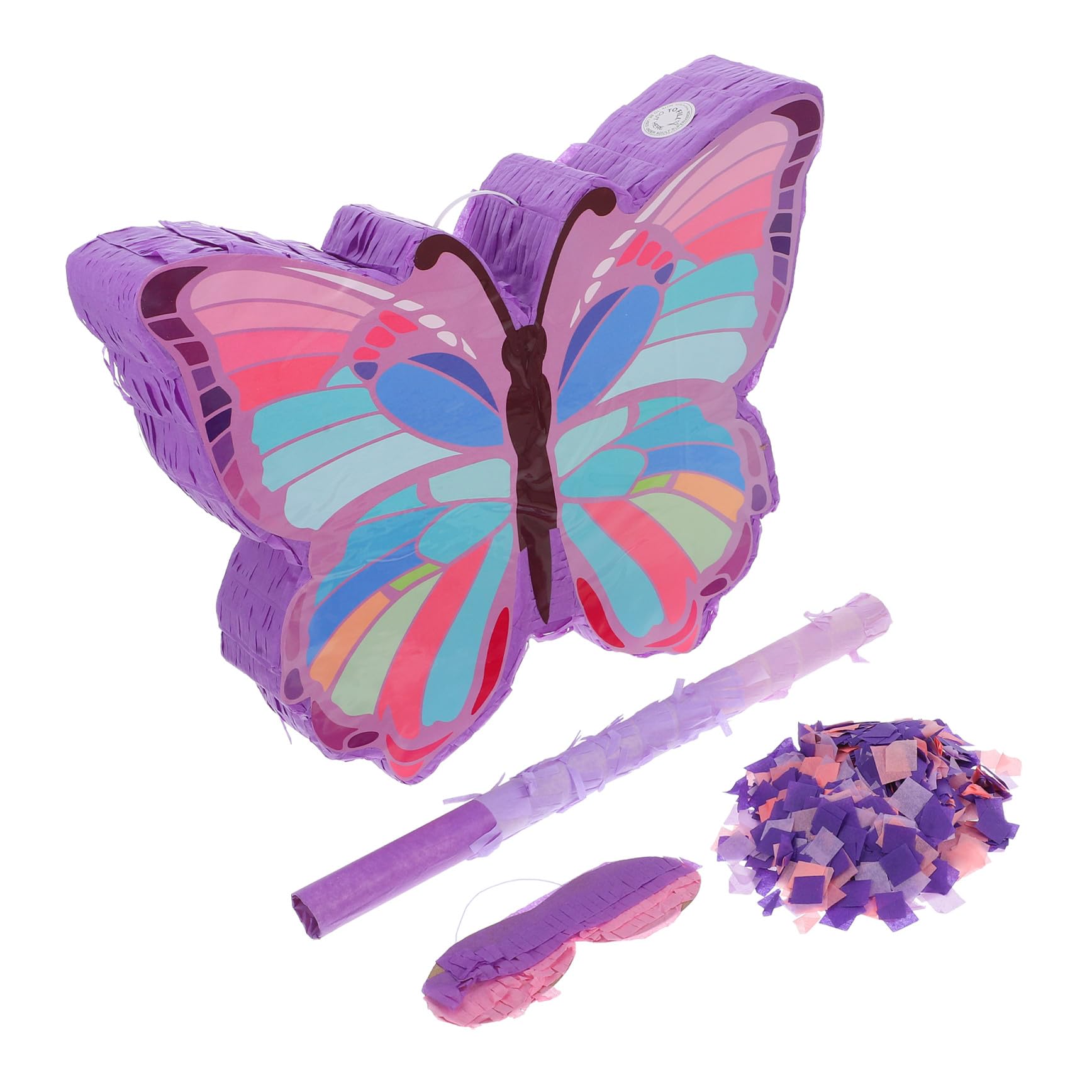 Schmetterlings Piñata Partydeko für Mädchen Papier Piñata mit Stab und Augenmaske Geburtstags Süßigkeiten Spiel Zubehör