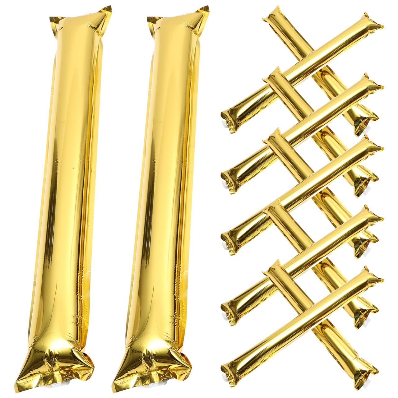 jojofuny 24pcs Thunder Sticks Inflatable Cheering Stick Clapper Noise Makers Cheer up Toys for Sports Games Birthday Party Supplies Wedding Concert Carnival Balloon Golden