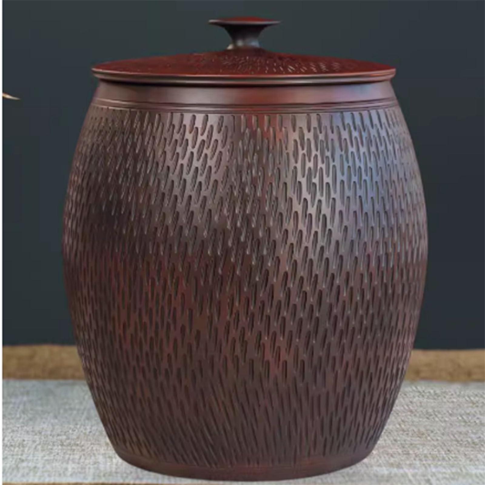 IXTREGZJKM Rice Bin, Rice Box, Rice Jar, Ceramic Rice Jar with Lid, Sealed Bulk Food Storage, Grain Dispenser, Rice Container, Ceramic Rice Storage Container, Flour Barrel, Coffee Jar, Food Sealed Jar