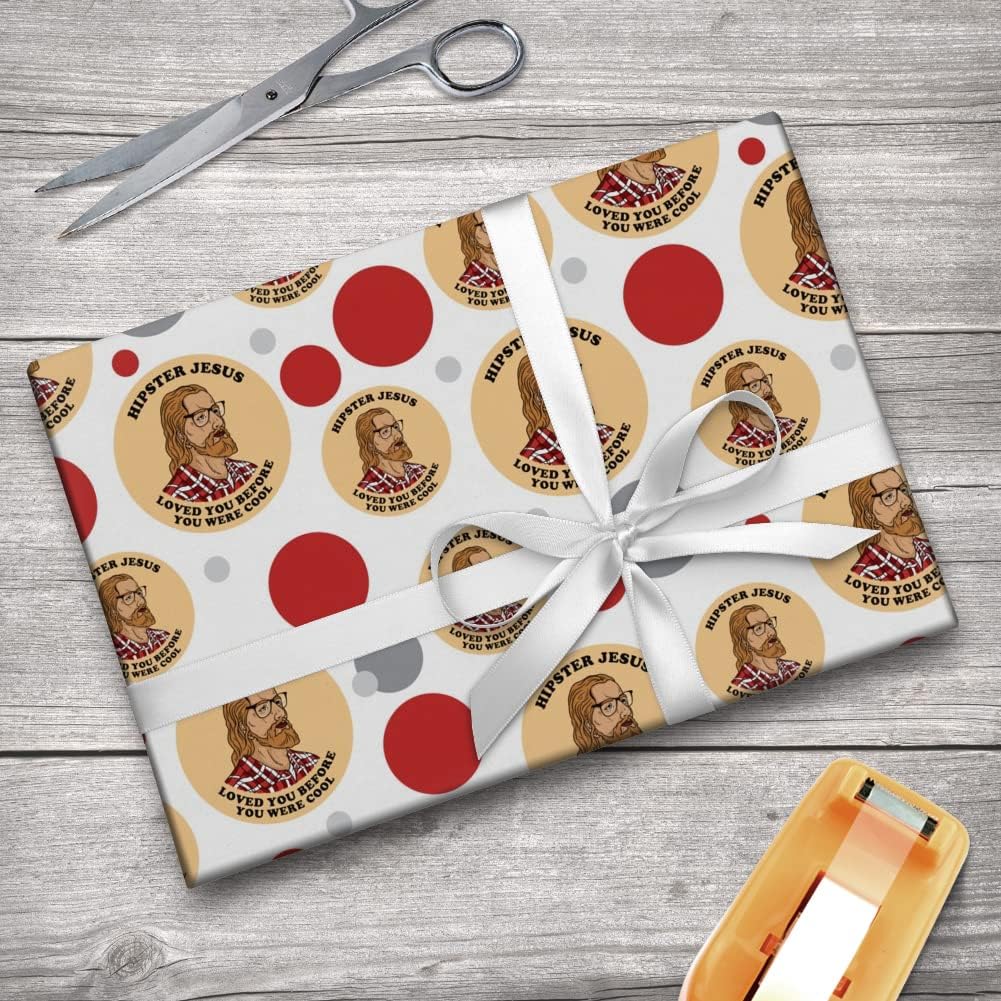 GRAPHICS & MORE Hipster Jesus Loved You Before You Were Cool Funny Humor Gift Wrap Wrapping Paper Roll