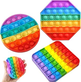 Squishy Stress Relief Toys Set - 3 Pcs Silicone Bubble Fidget Toy Set