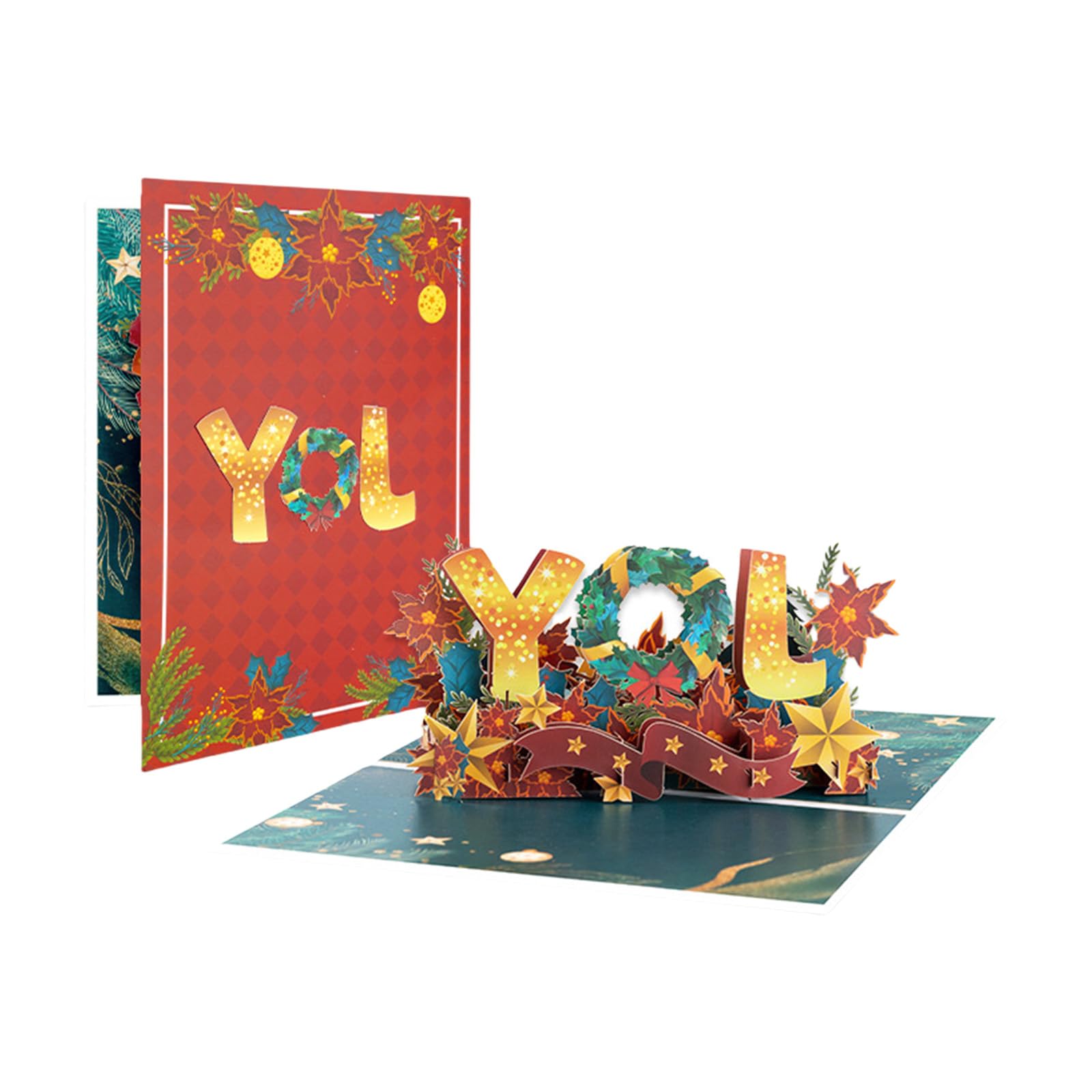 Xjdzineq Recycled Paper Christmas Blessing Card Unique Folded Greeting Card with Envelope for Birthdays and Anniversaries Christmas Party Supplies