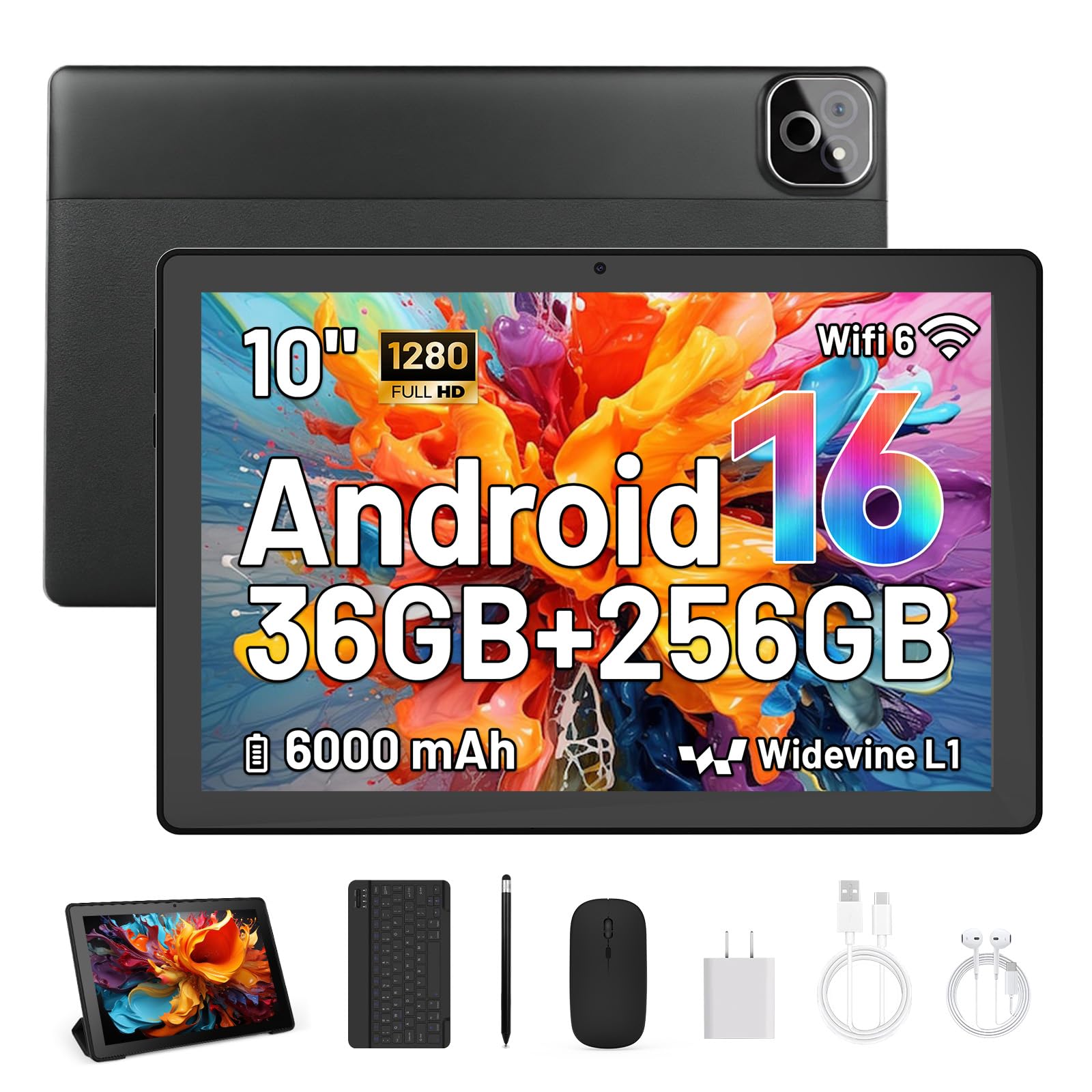 Tableta Android 16: Potencia 2 en 1 con Teclado y Expansi...