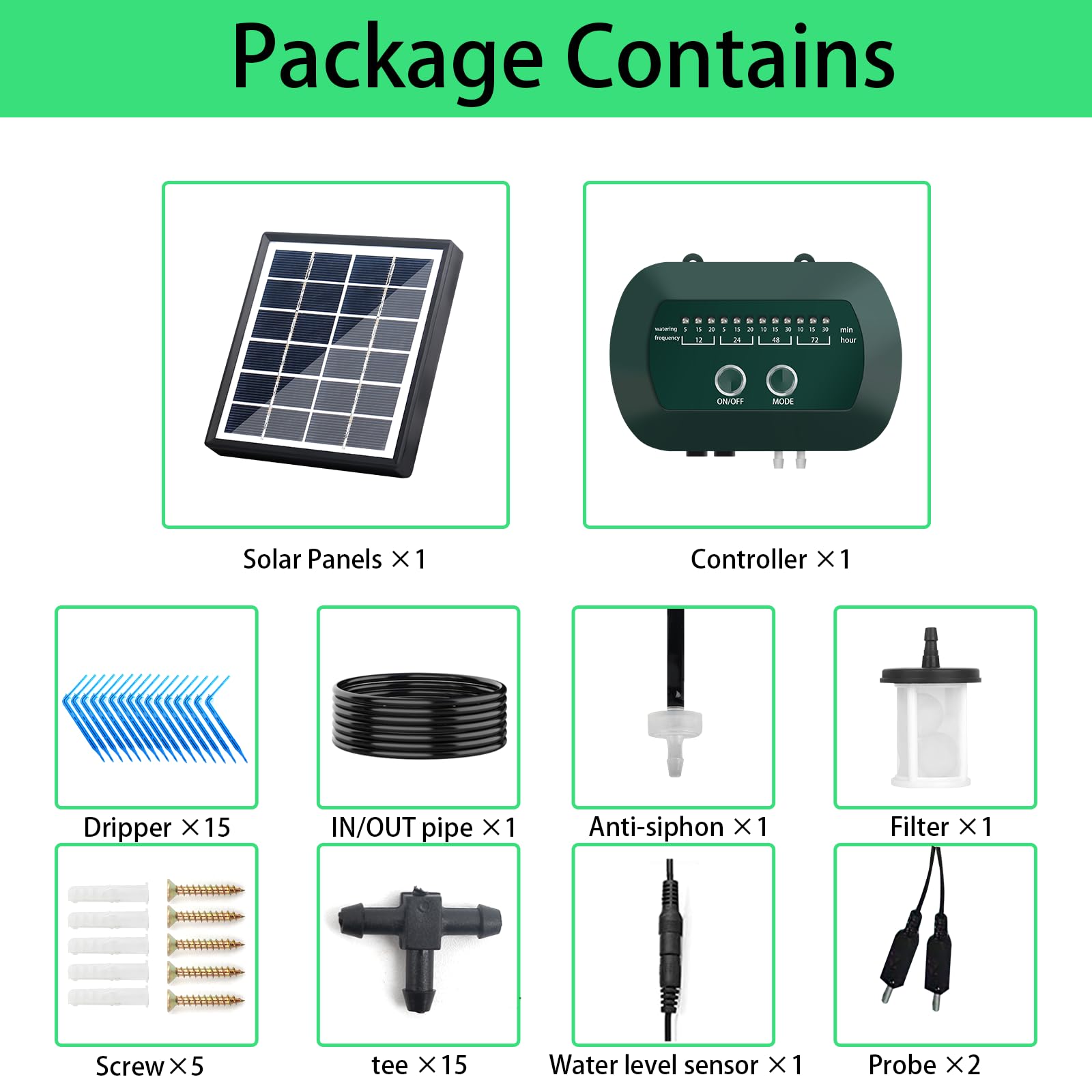 Kit Solar Sistema De Riego Por Goteo Solar Con 12 Modos De Temporizador - Juego Kit Nebulizador Terraza