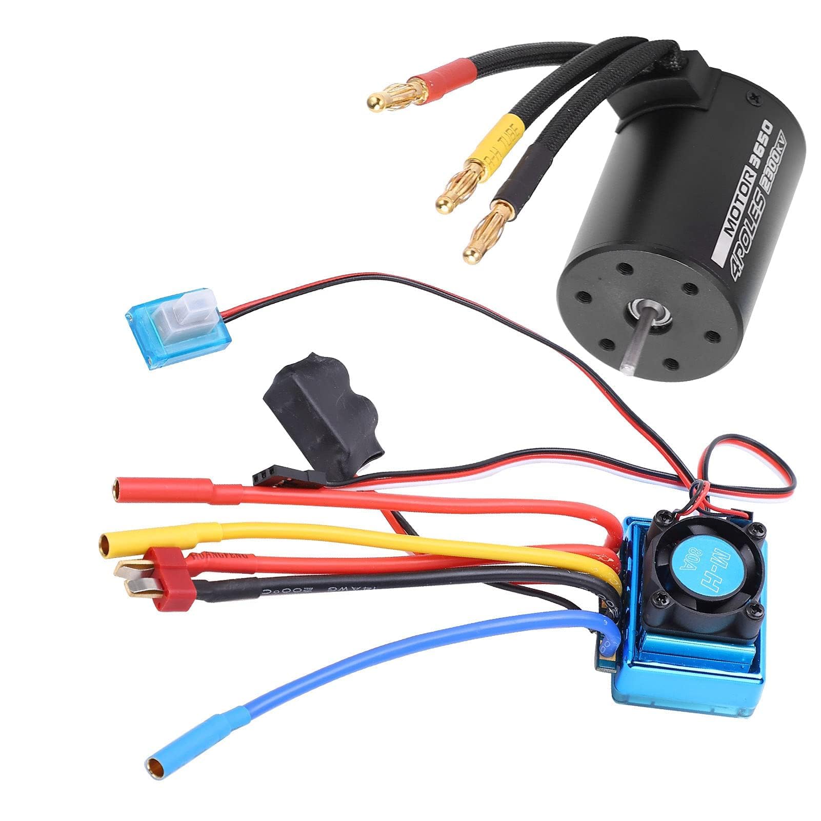 RC 3650 2300KV Wodoodporny 4-biegunowy Silnik Bezszczotkowy z Zestawem Combo 80A ESC Nadaje Się do 1/10 Zdalnego Sterowania Samochodowego RC Akcesoria